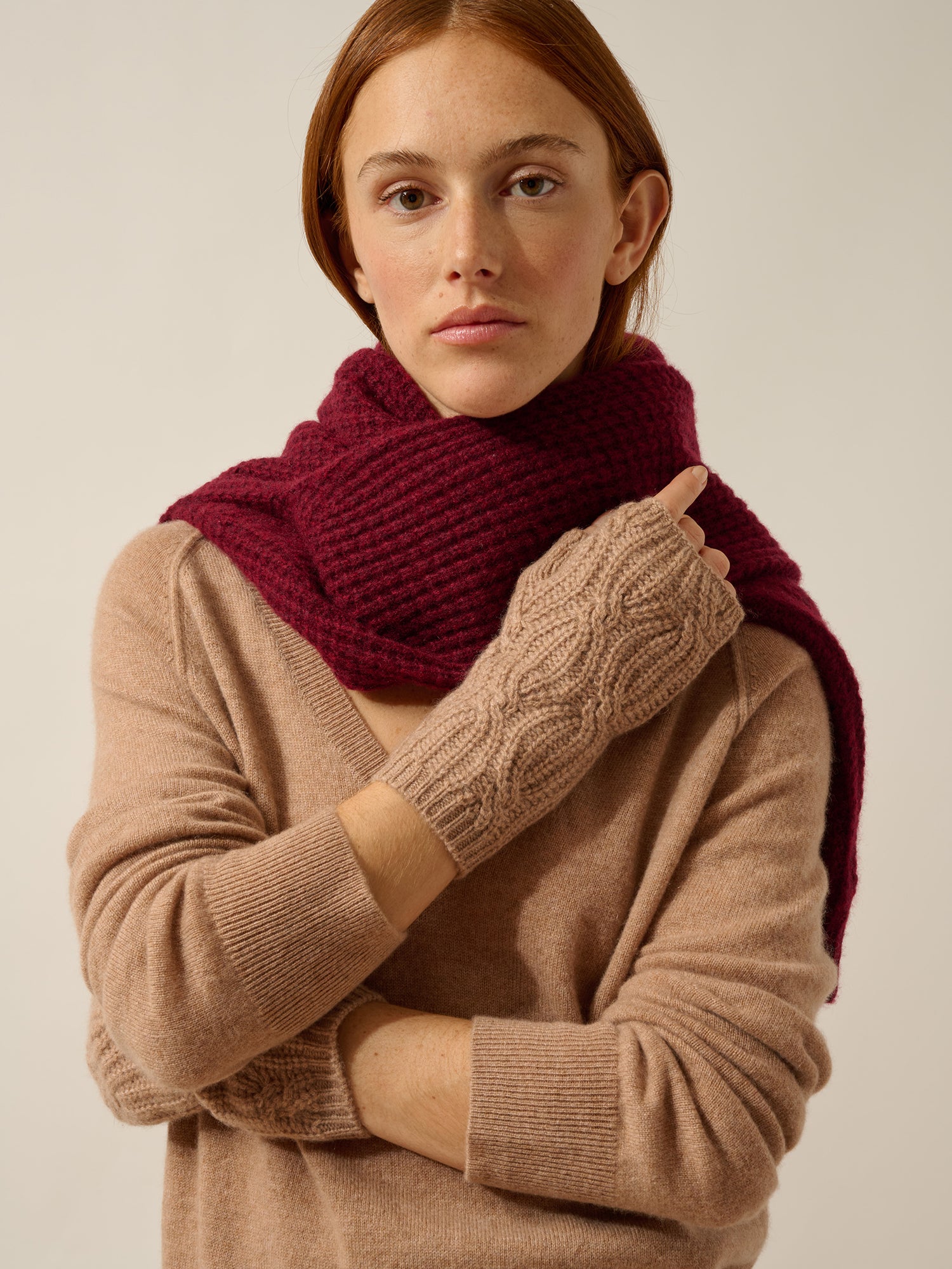 BALE mitaines 6 fils camel chiné