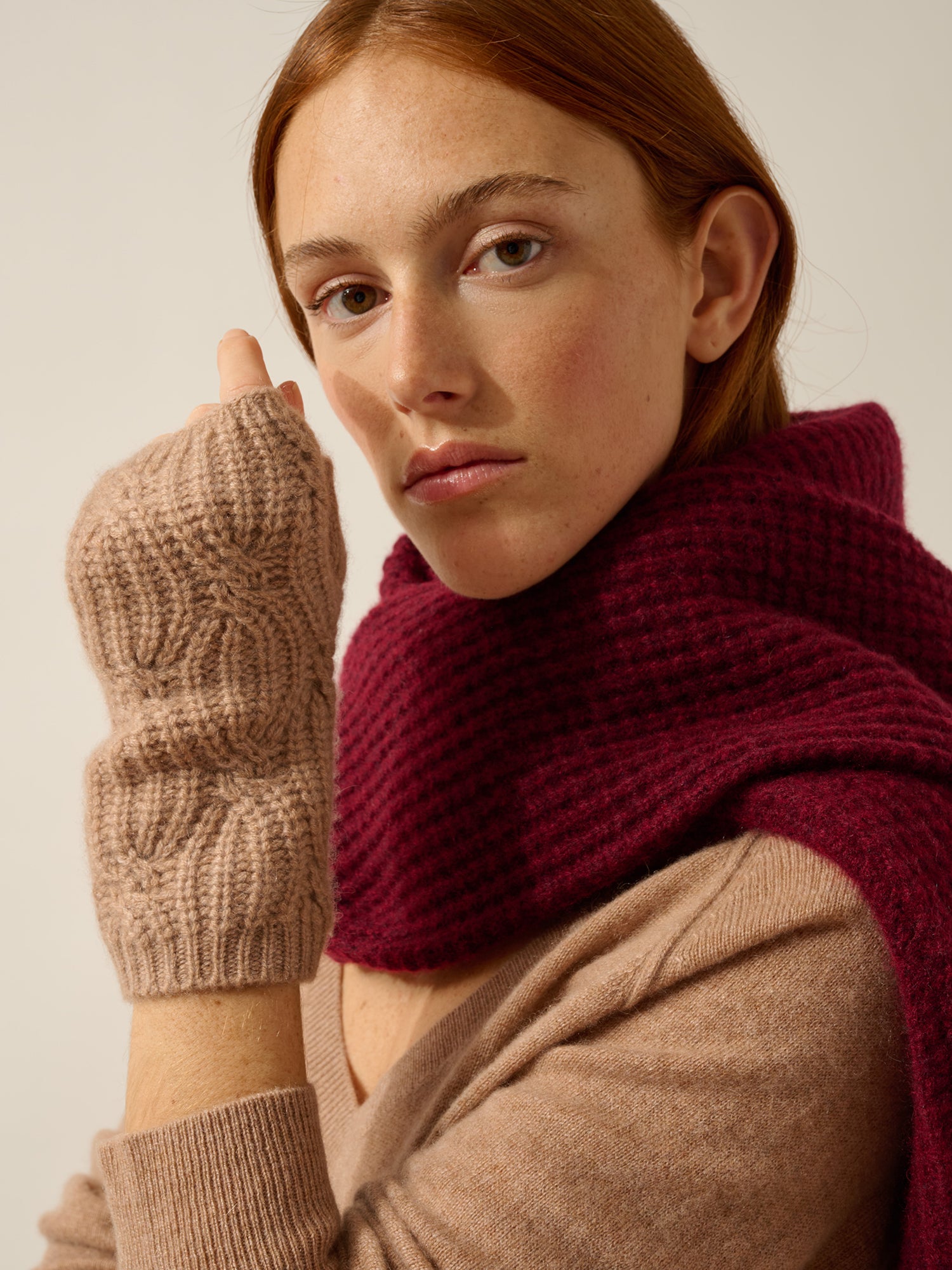 BALE mitaines 6 fils camel chiné