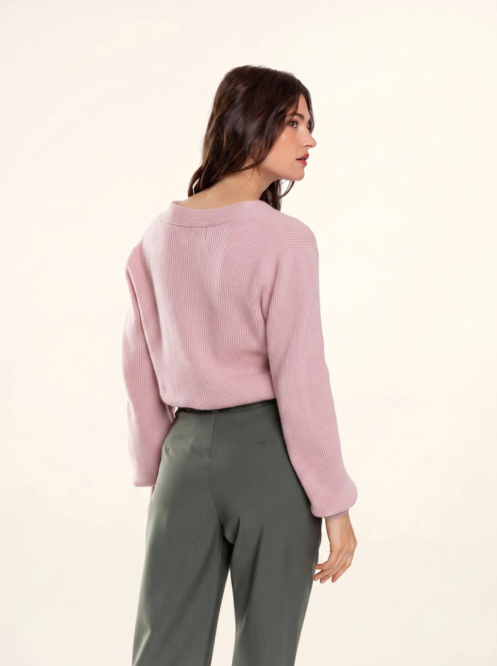 NOTY Pull Col Lavallière Bois de Rose