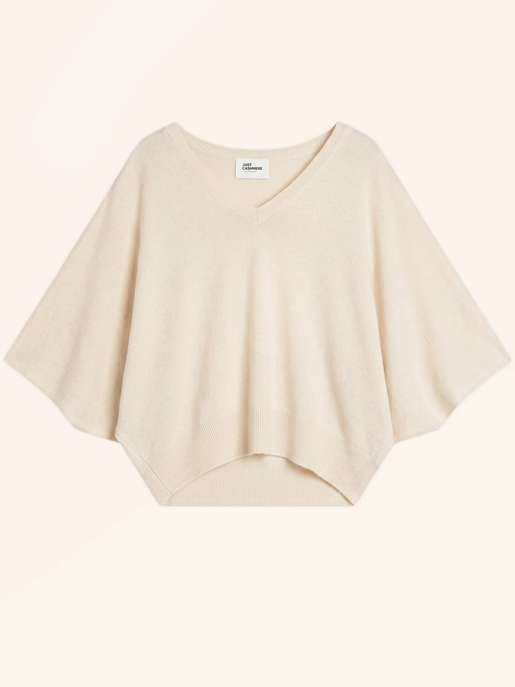 POLO Pull Col V Chauve Souris Ivoire