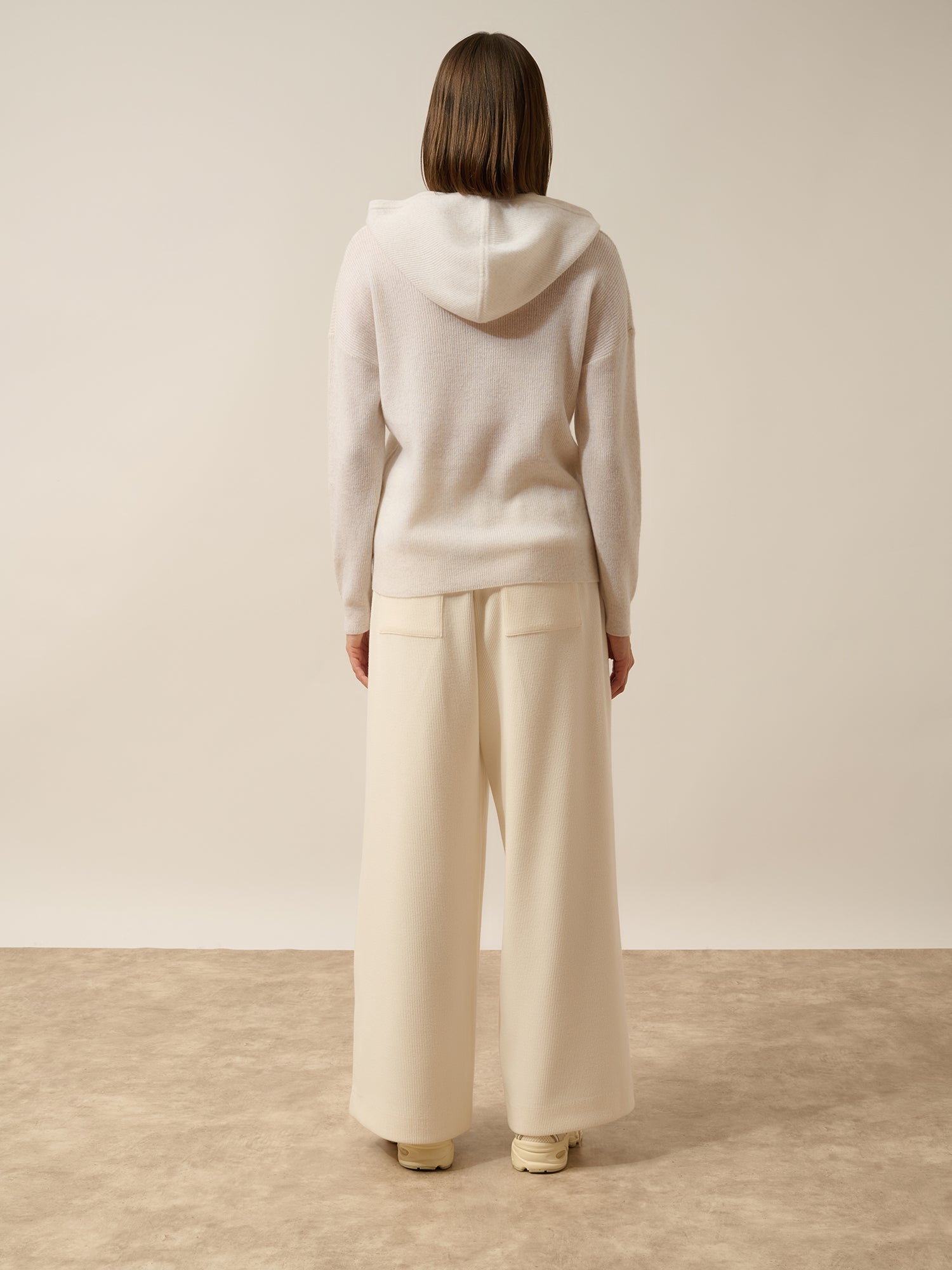 BEELE pull capuche blanc chiné