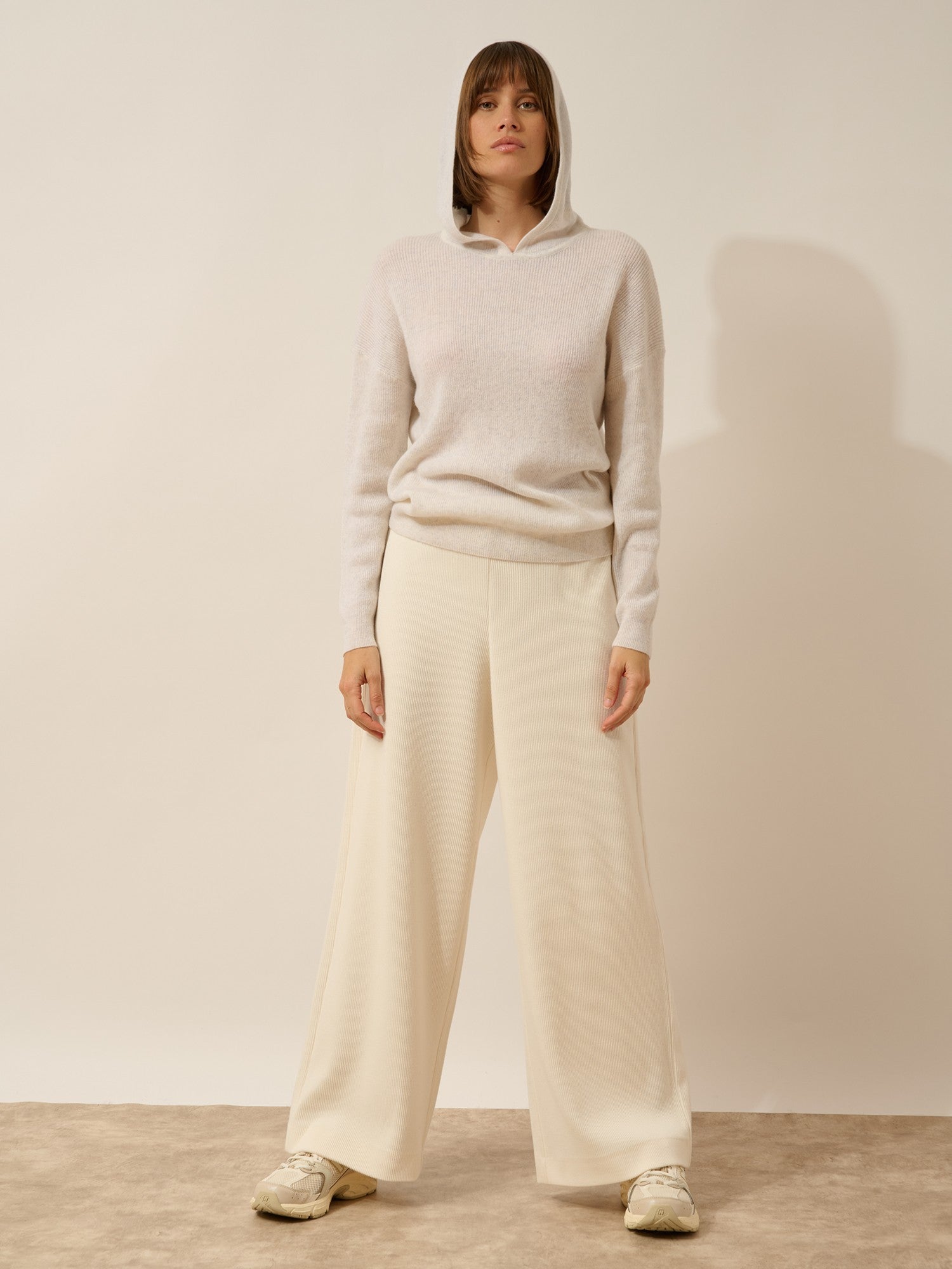 beele pull capuche blanc chiné