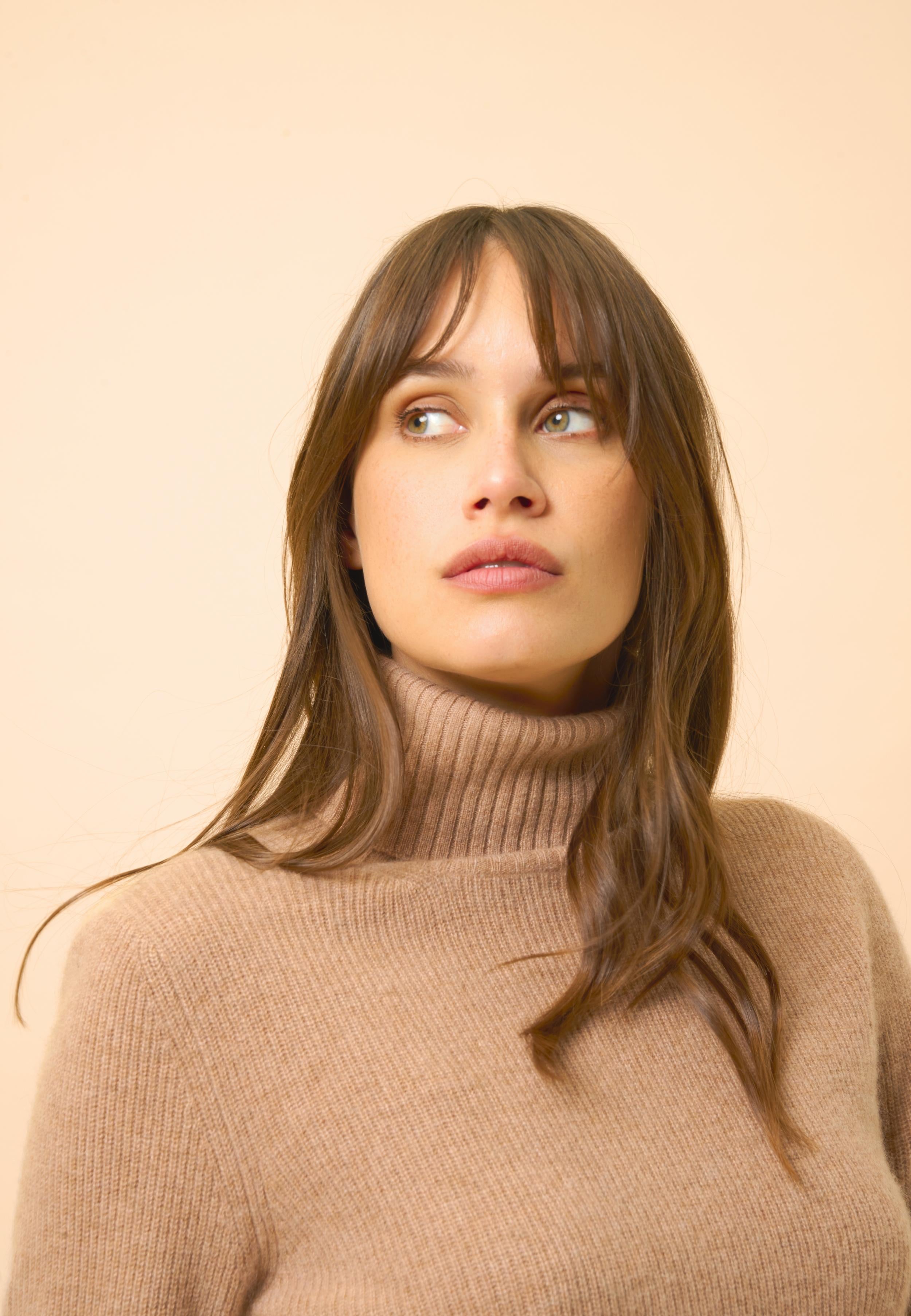 BILLY turtleneck sweater camel mottled