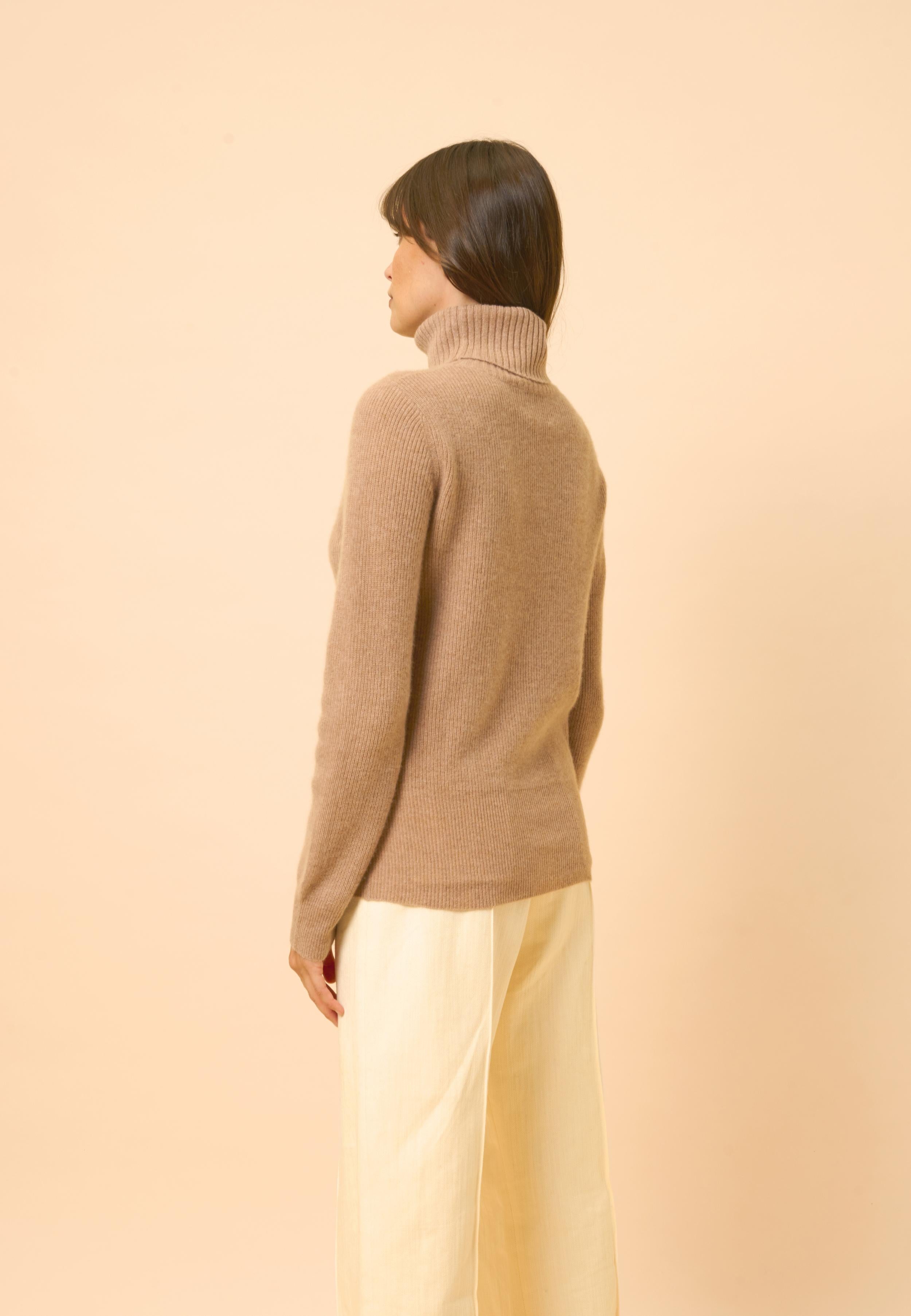 BILLY turtleneck sweater camel mottled