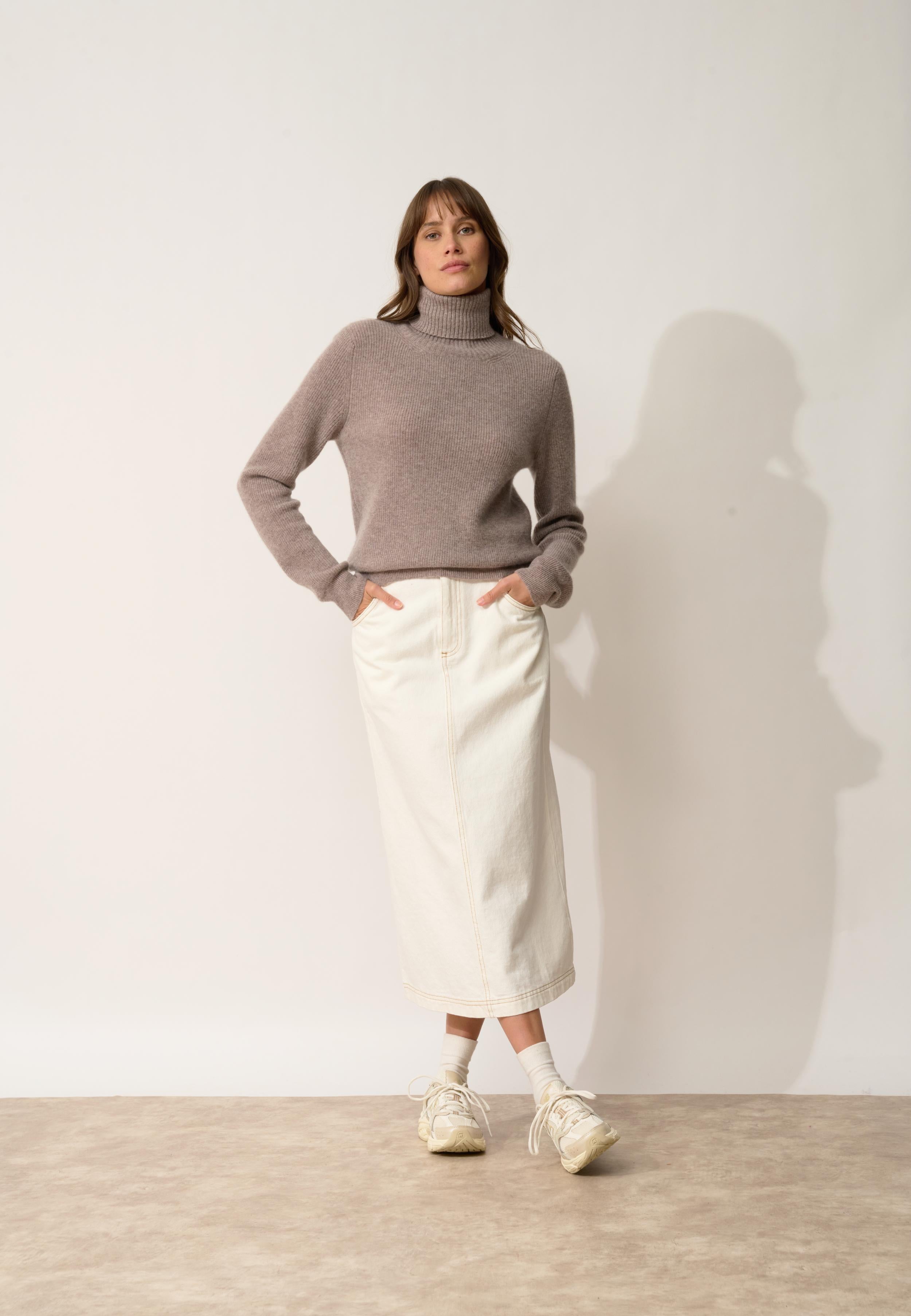 BILLY turtleneck sweater caribou mottled