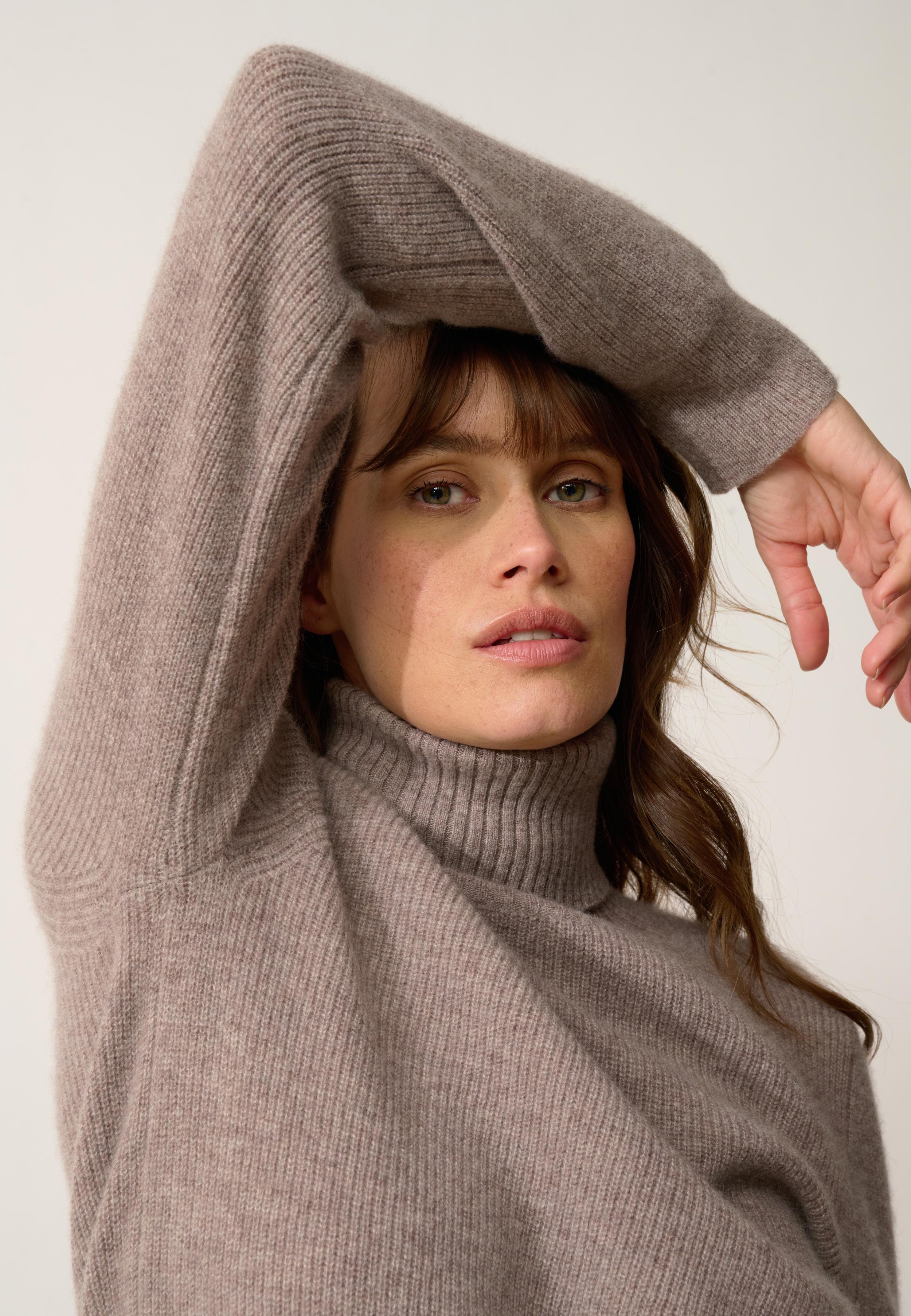 BILLY turtleneck sweater caribou mottled