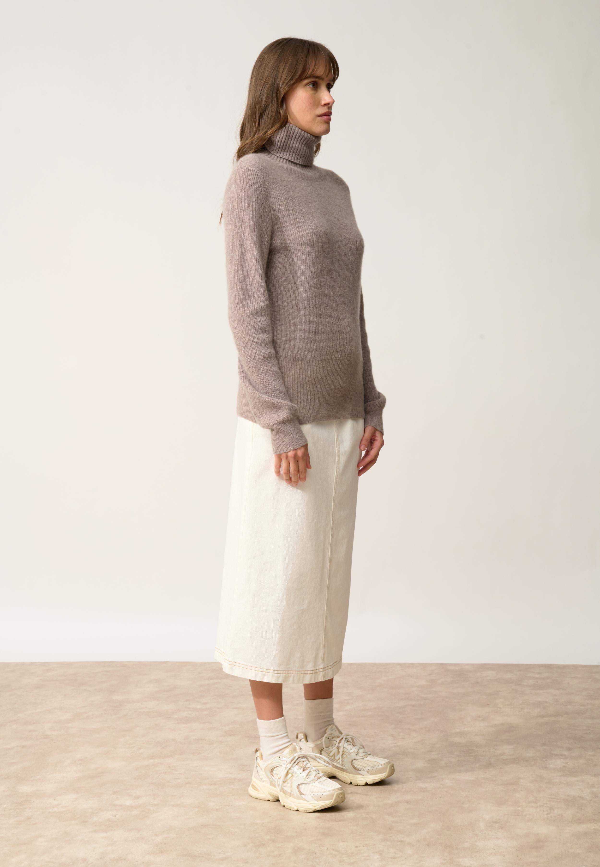 BILLY turtleneck sweater caribou mottled