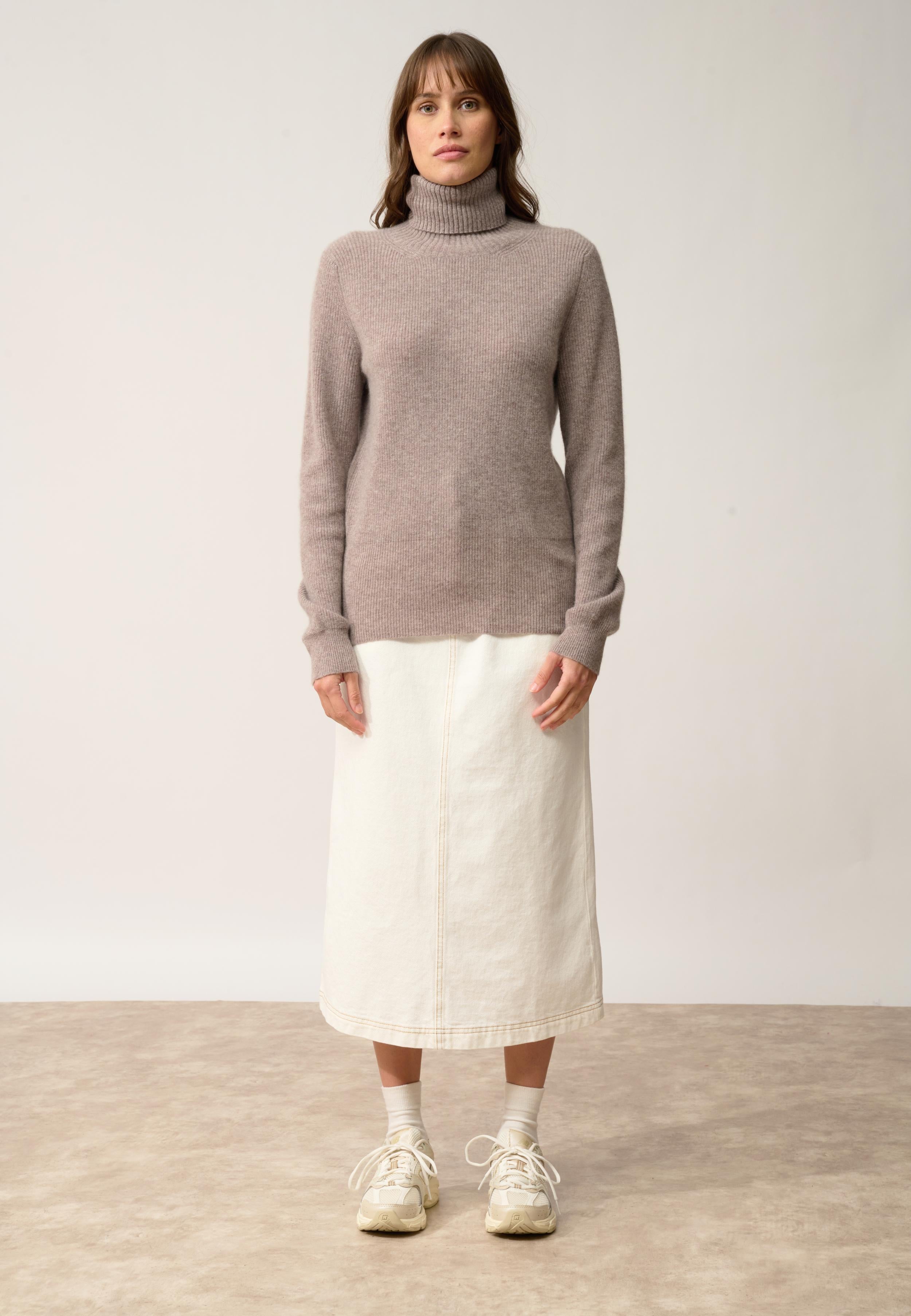 BILLY turtleneck sweater caribou mottled