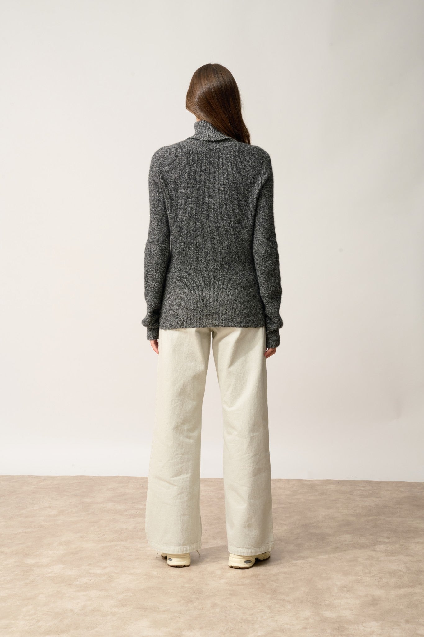 billy pull col roulé noir/blanc