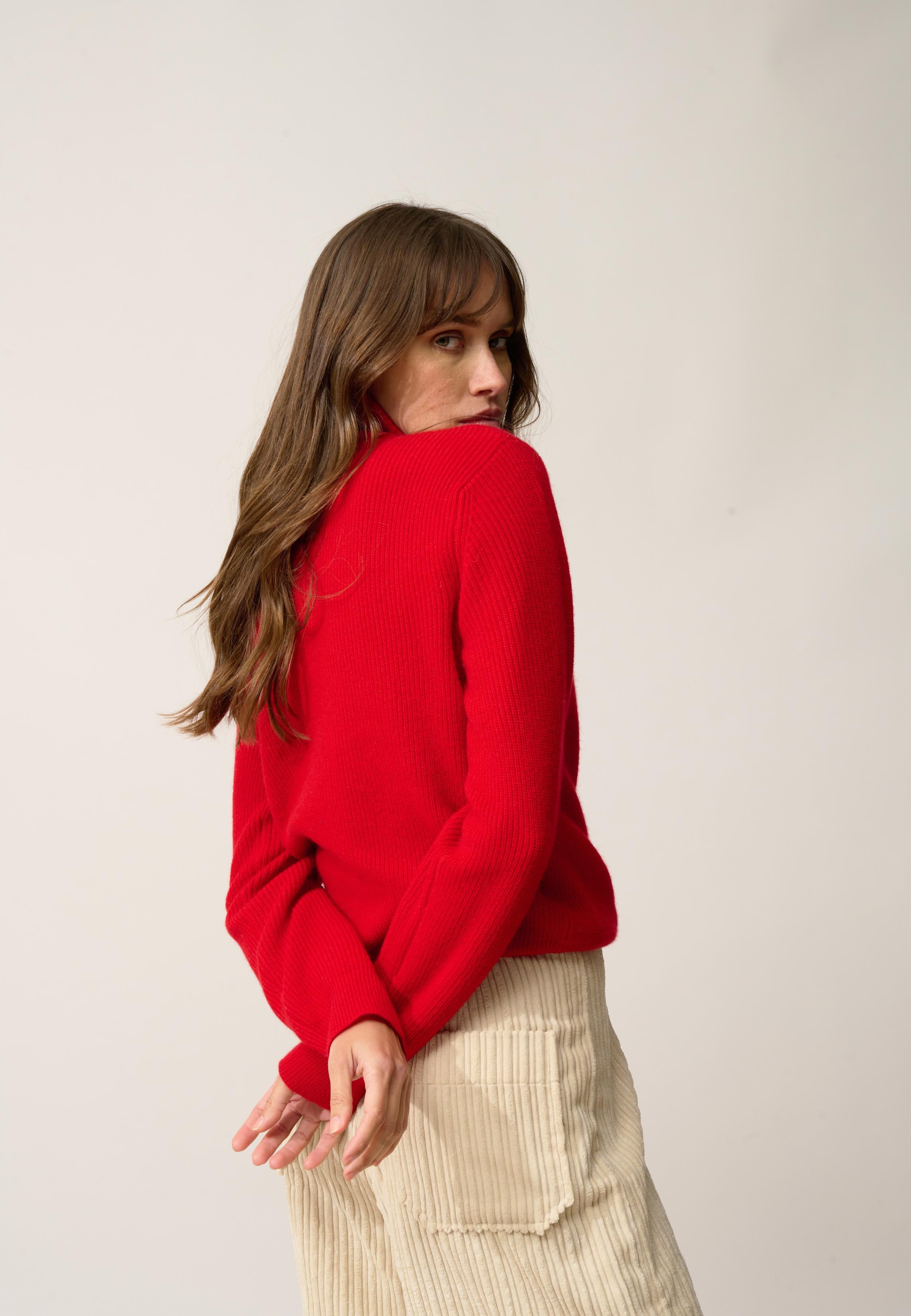 BILLY red turtleneck sweater