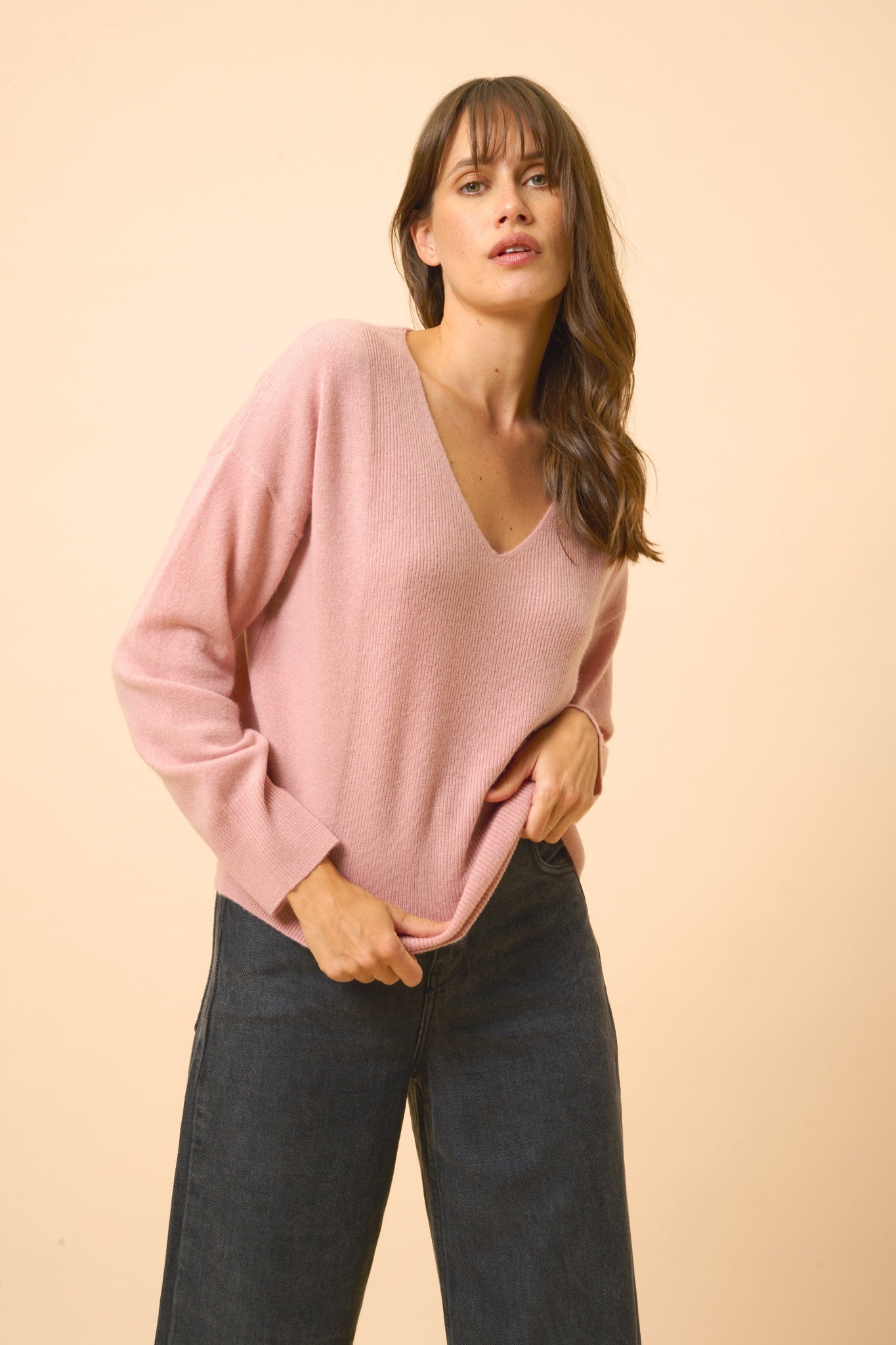 BIRSE v-neck sweater rosewood