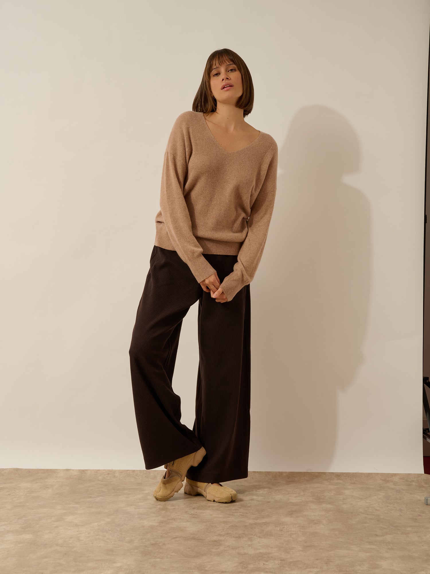 BIRSE pull col v camel chiné