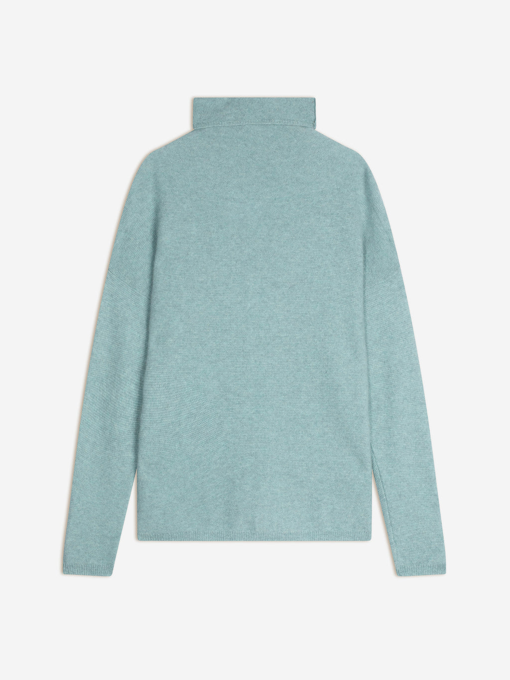 BLANTYRE pull col roulé aqua chiné