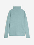 BLANTYRE pull col roulé aqua chiné