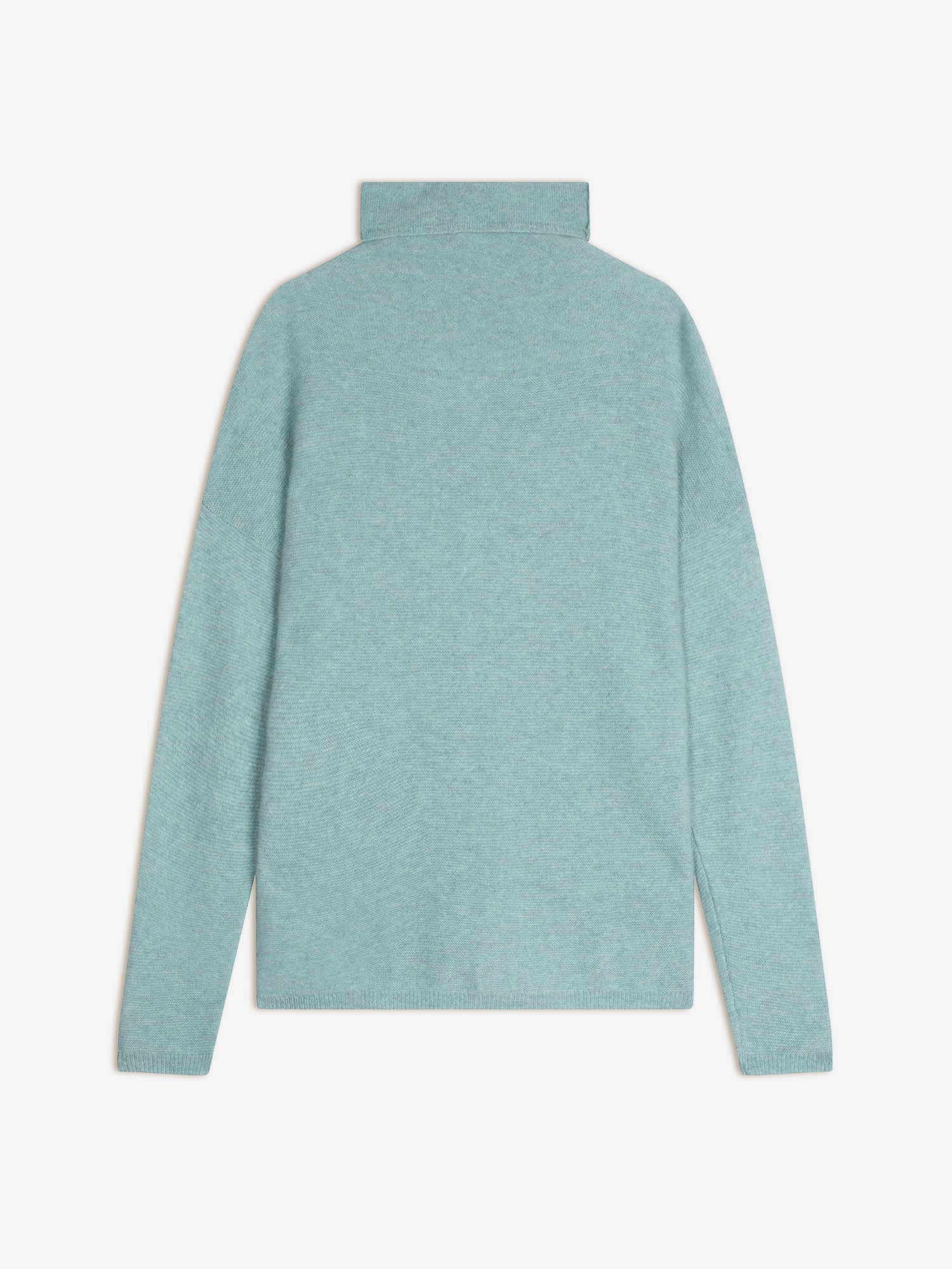 BLANTYRE pull col roulé aqua chiné