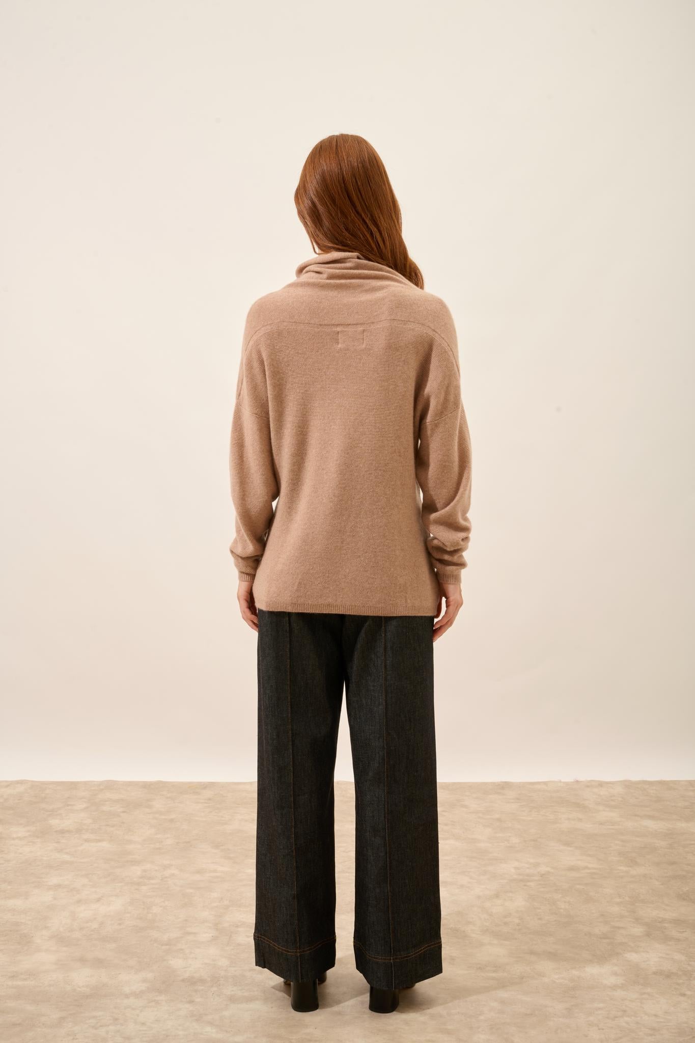 BLANTYRE turtleneck sweater camel mottled