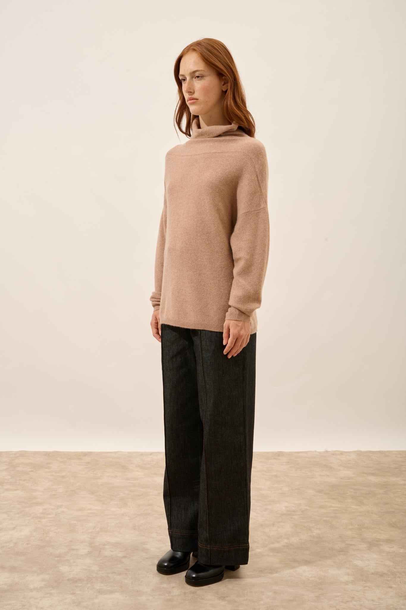 BLANTYRE turtleneck sweater camel mottled