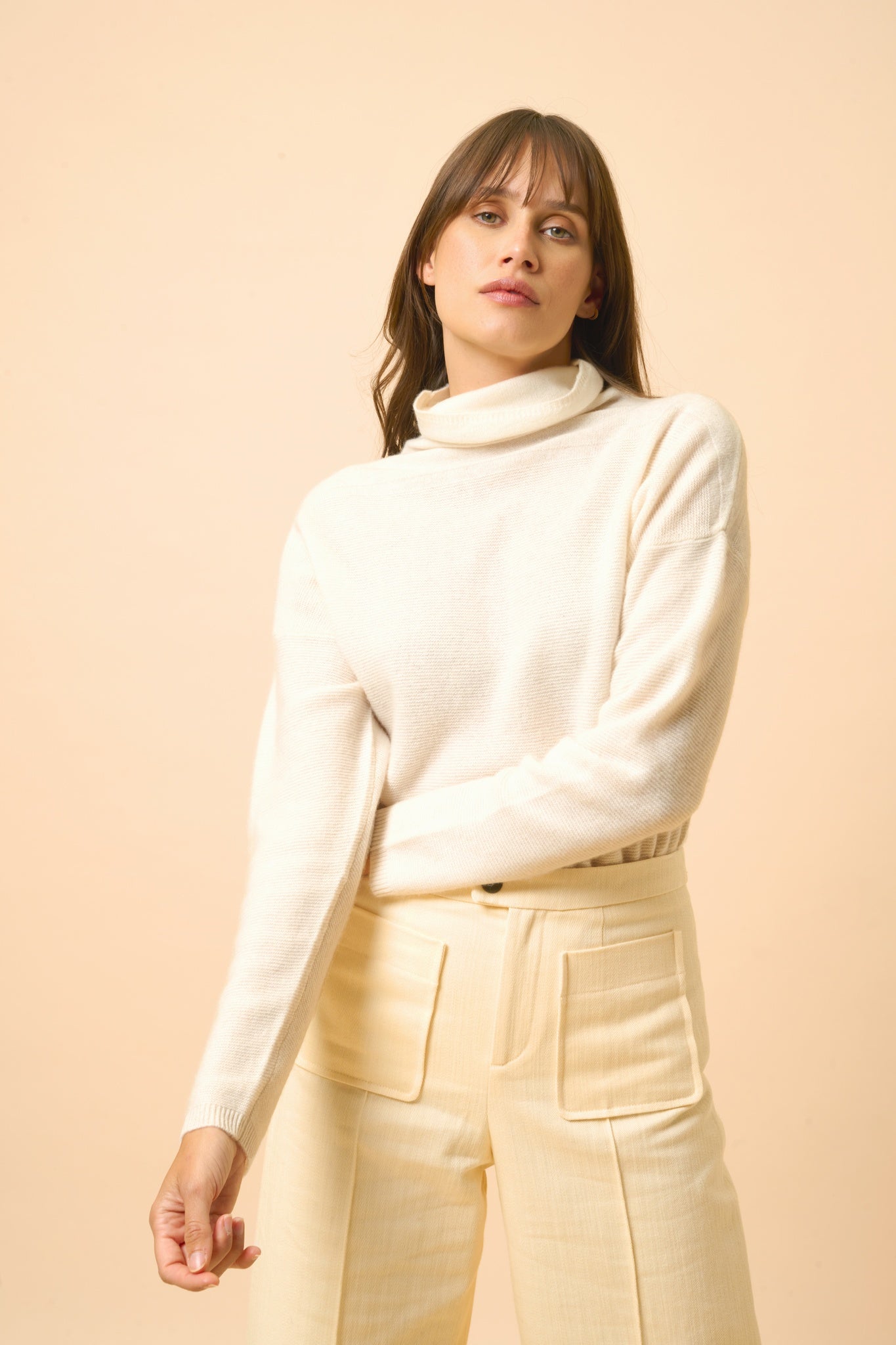 BLANTYRE ivory turtleneck sweater