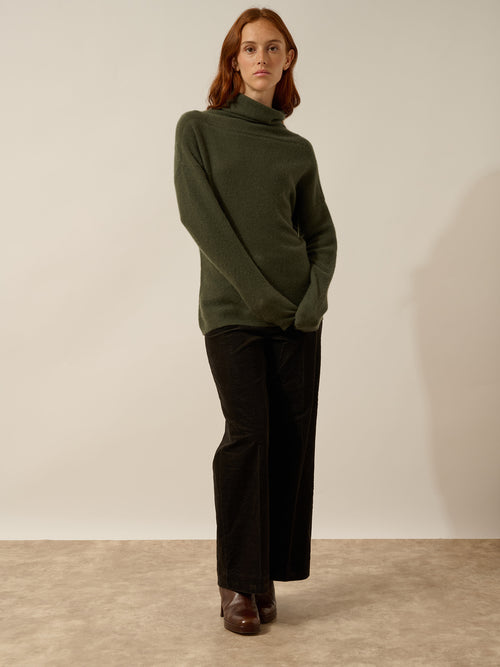 BLANTYRE pull col roulé kaki