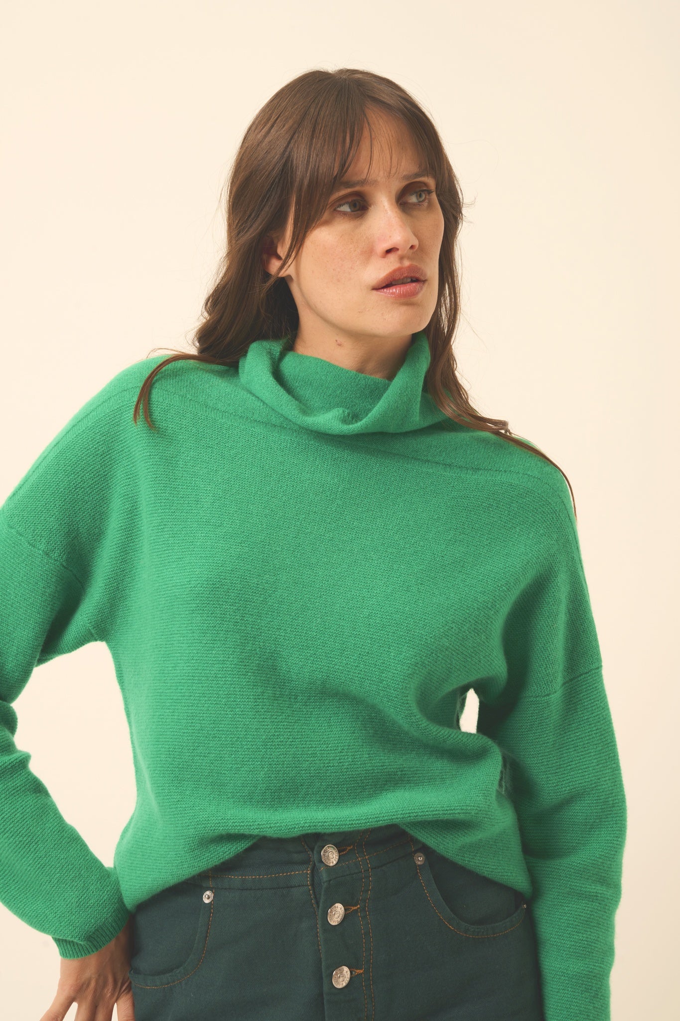 BLANTYRE pull col roulé menthe