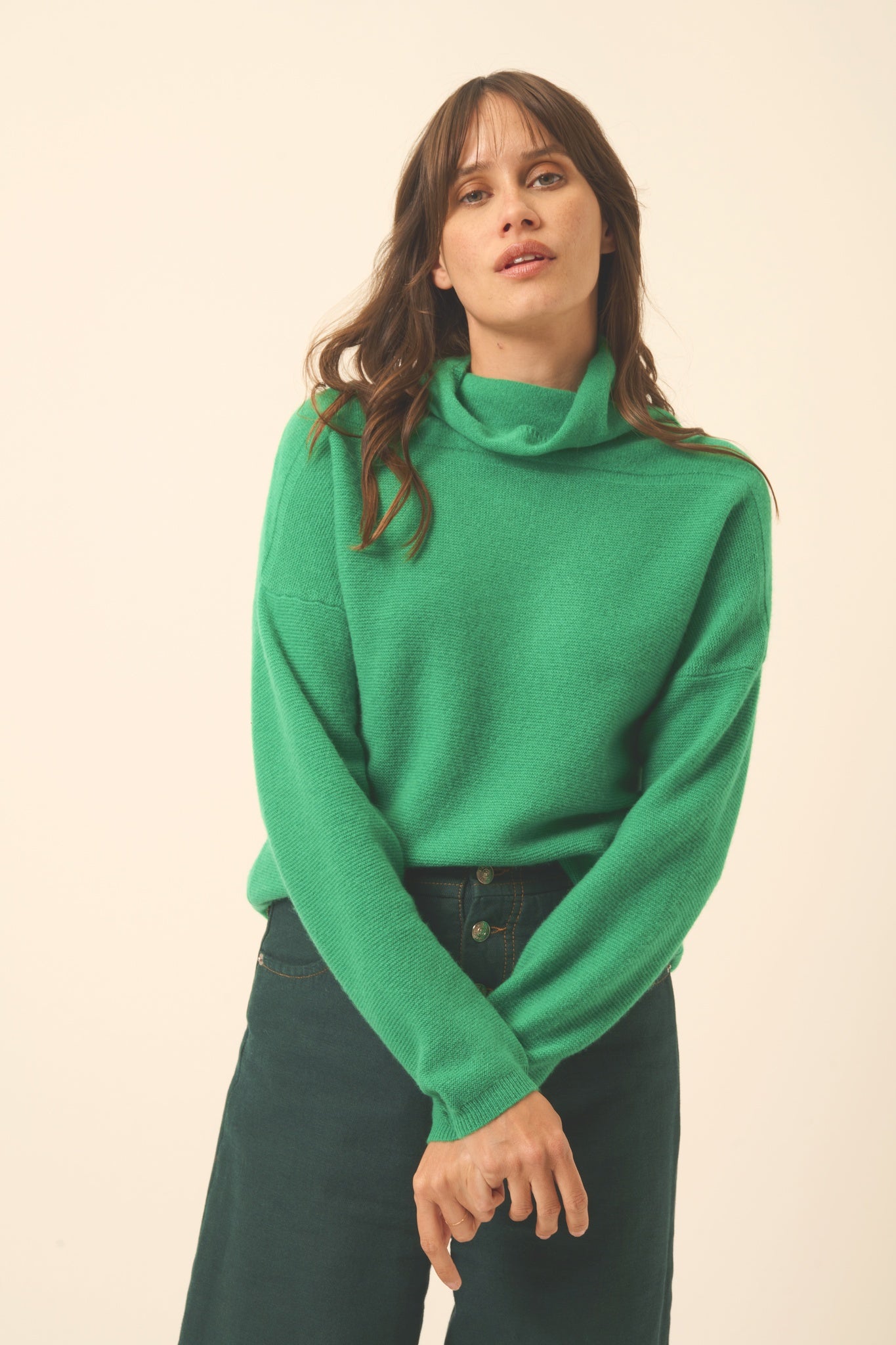 BLANTYRE pull col roulé menthe