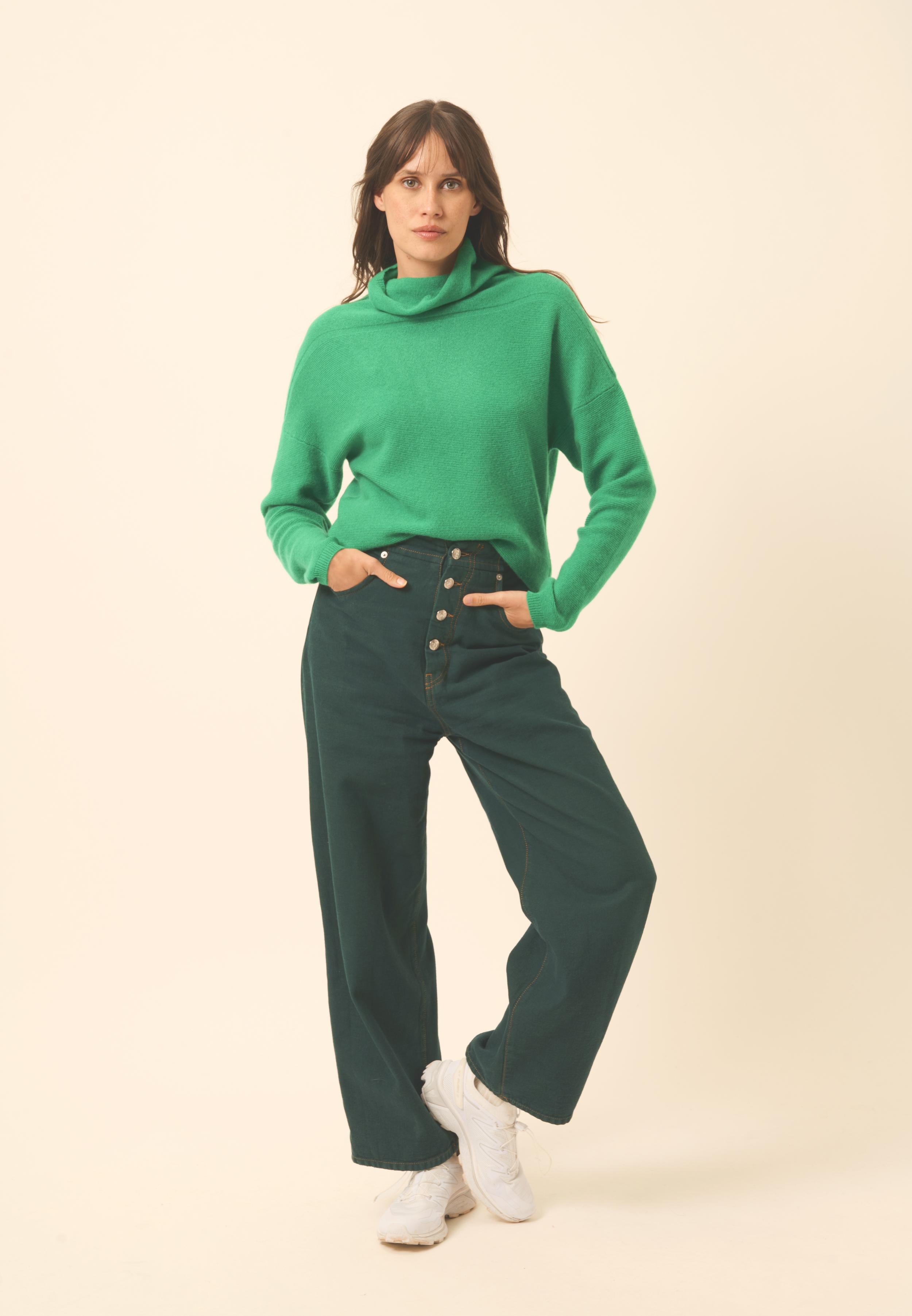 BLANTYRE mint turtleneck sweater 100% cashmere