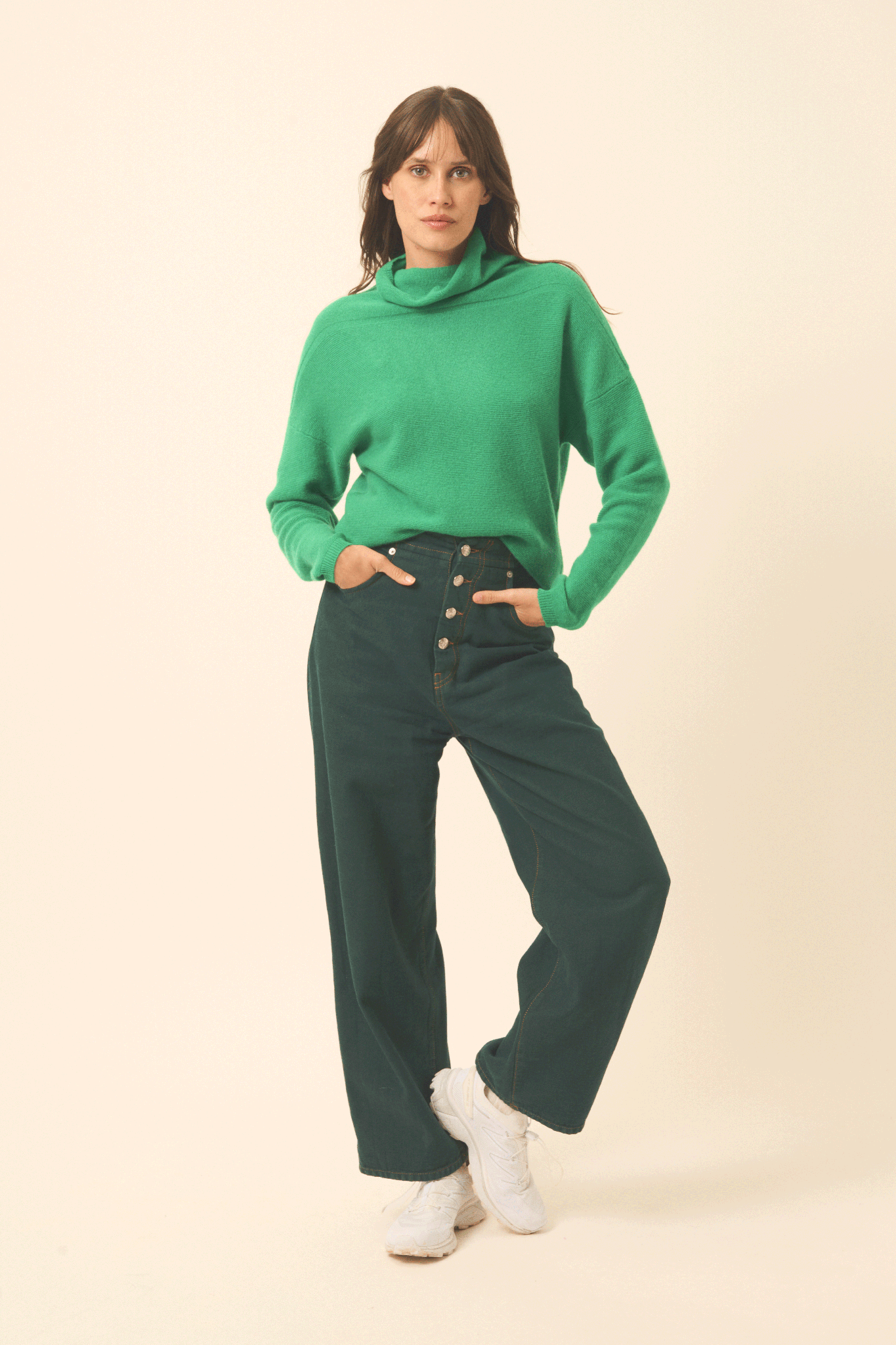 BLANTYRE pull col roulé menthe