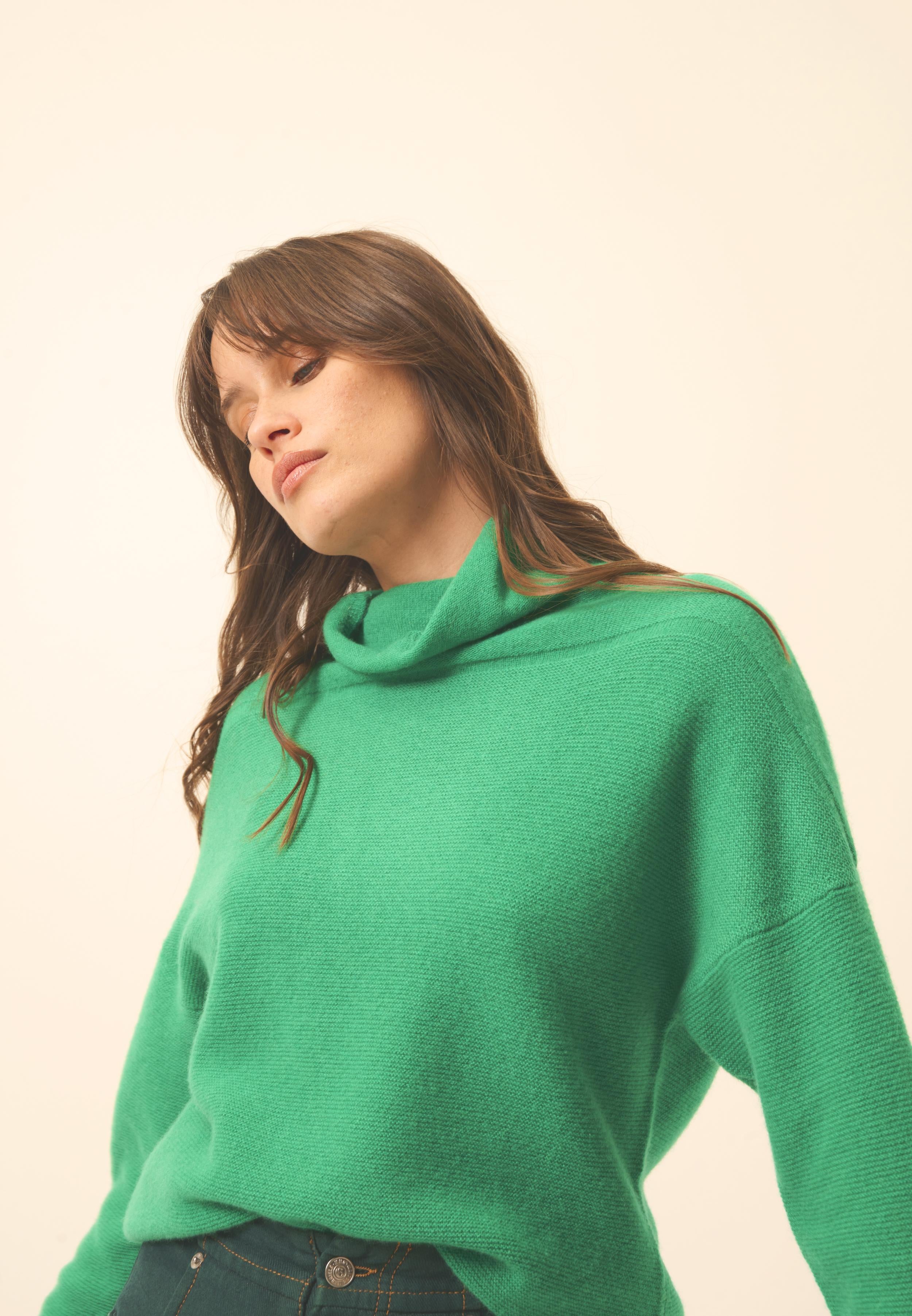 BLANTYRE mint turtleneck sweater 100% cashmere