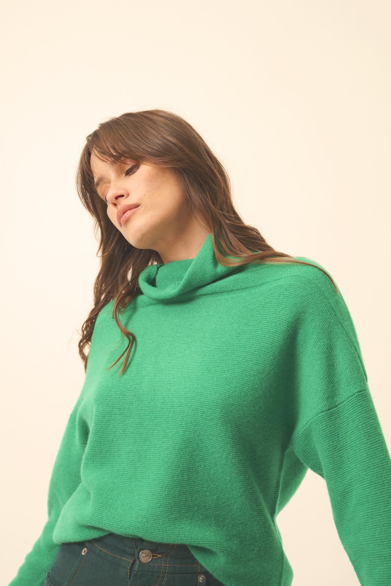 BLANTYRE pull col roulé menthe