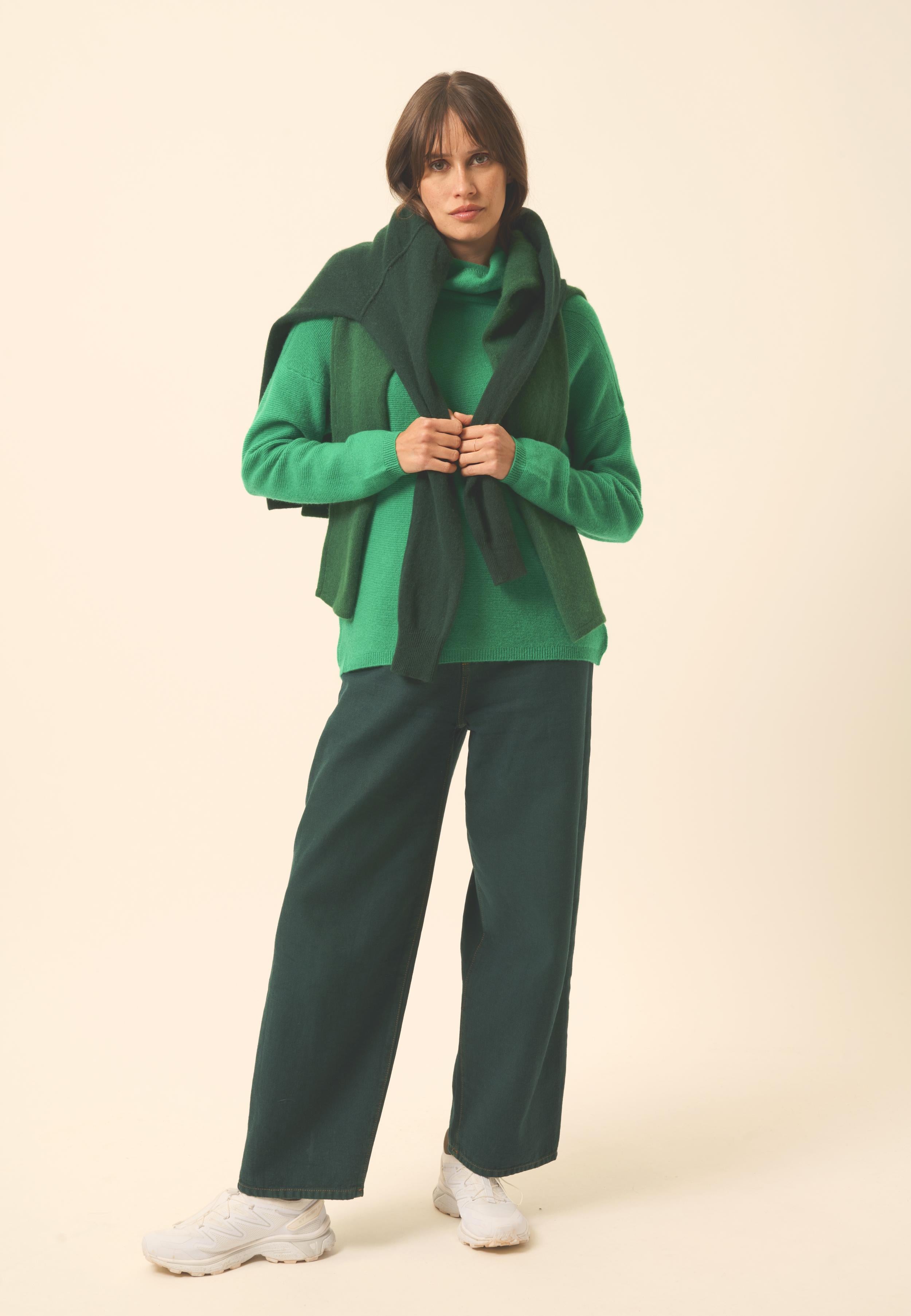BLANTYRE mint turtleneck sweater 100% cashmere
