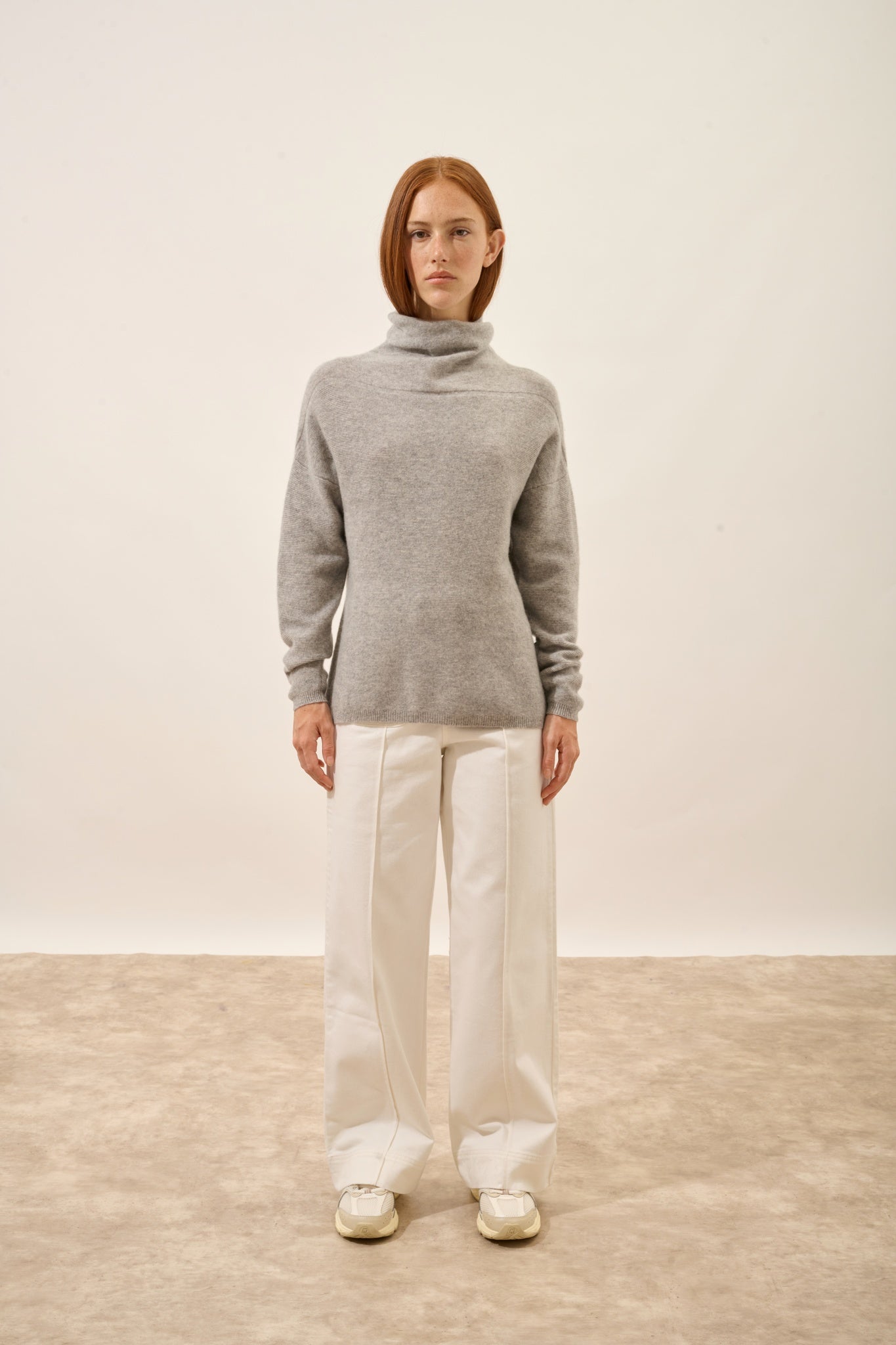 BLANTYRE pull col roulé nuage chiné