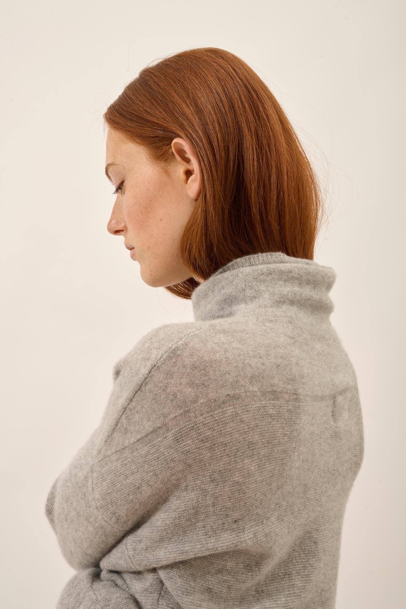 BLANTYRE pull col roulé nuage chiné