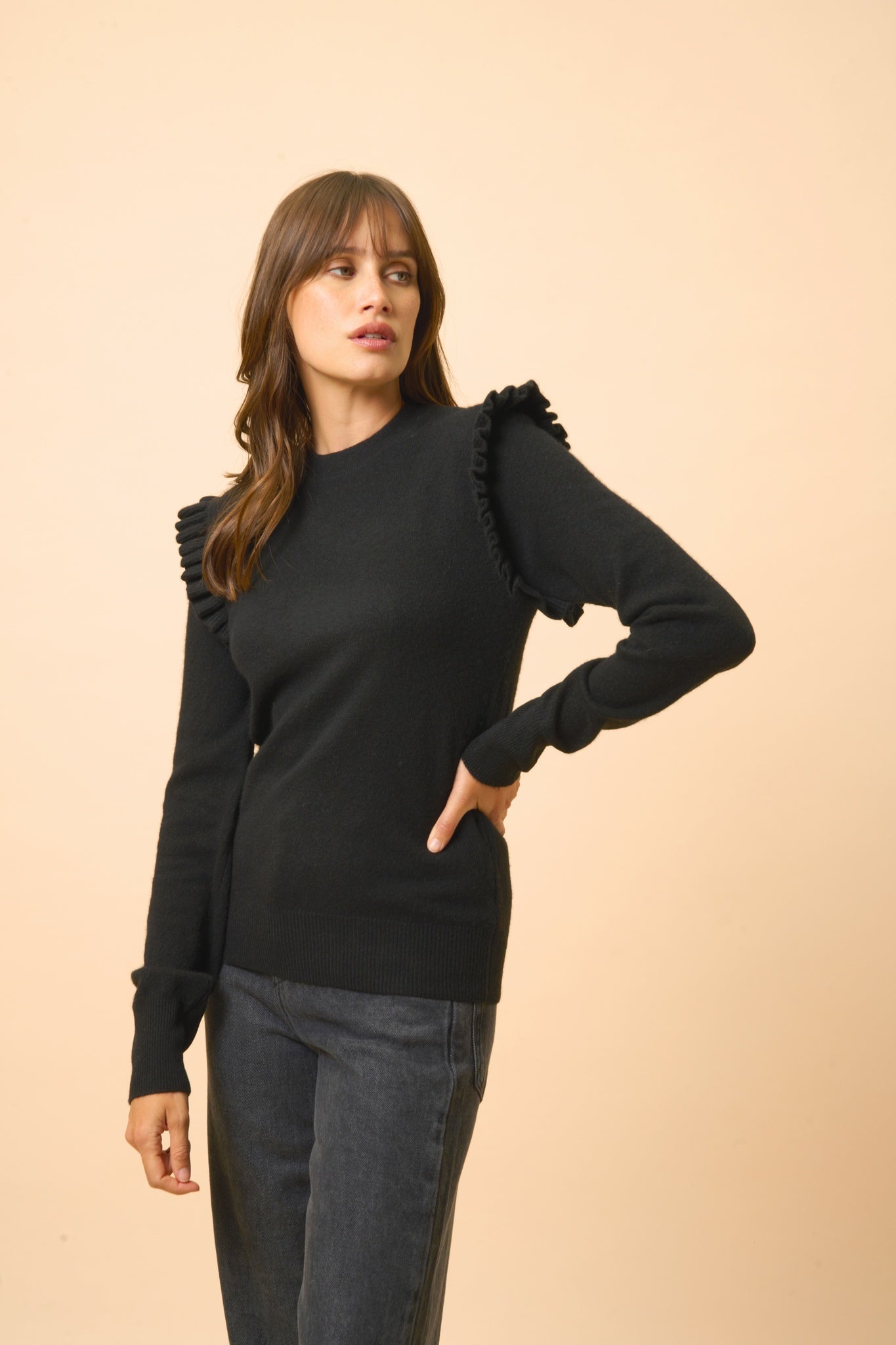 BOXBURN pull col rond noir