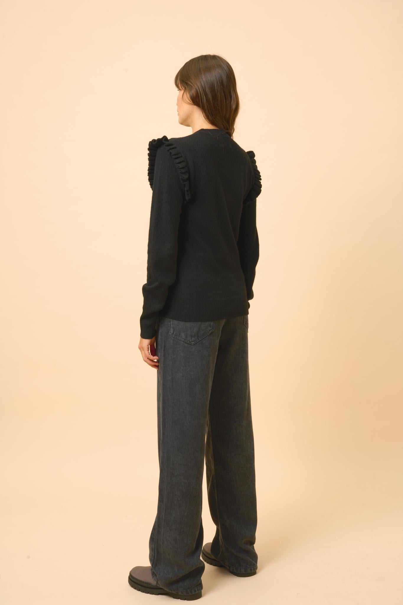 BOXBURN pull col rond noir