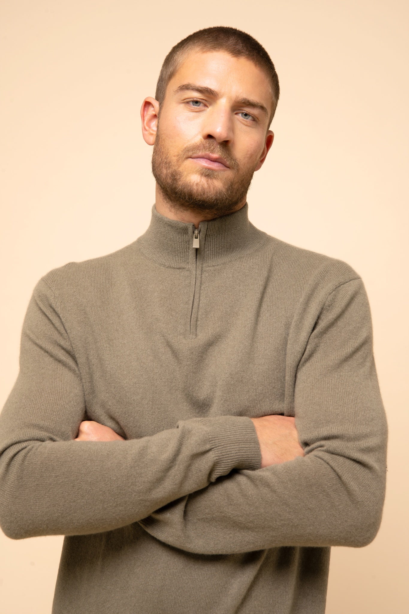 BRADLEY army trucker collar sweater