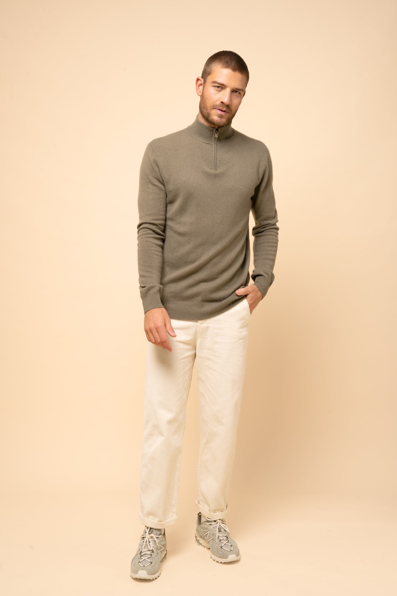 BRADLEY army trucker collar sweater