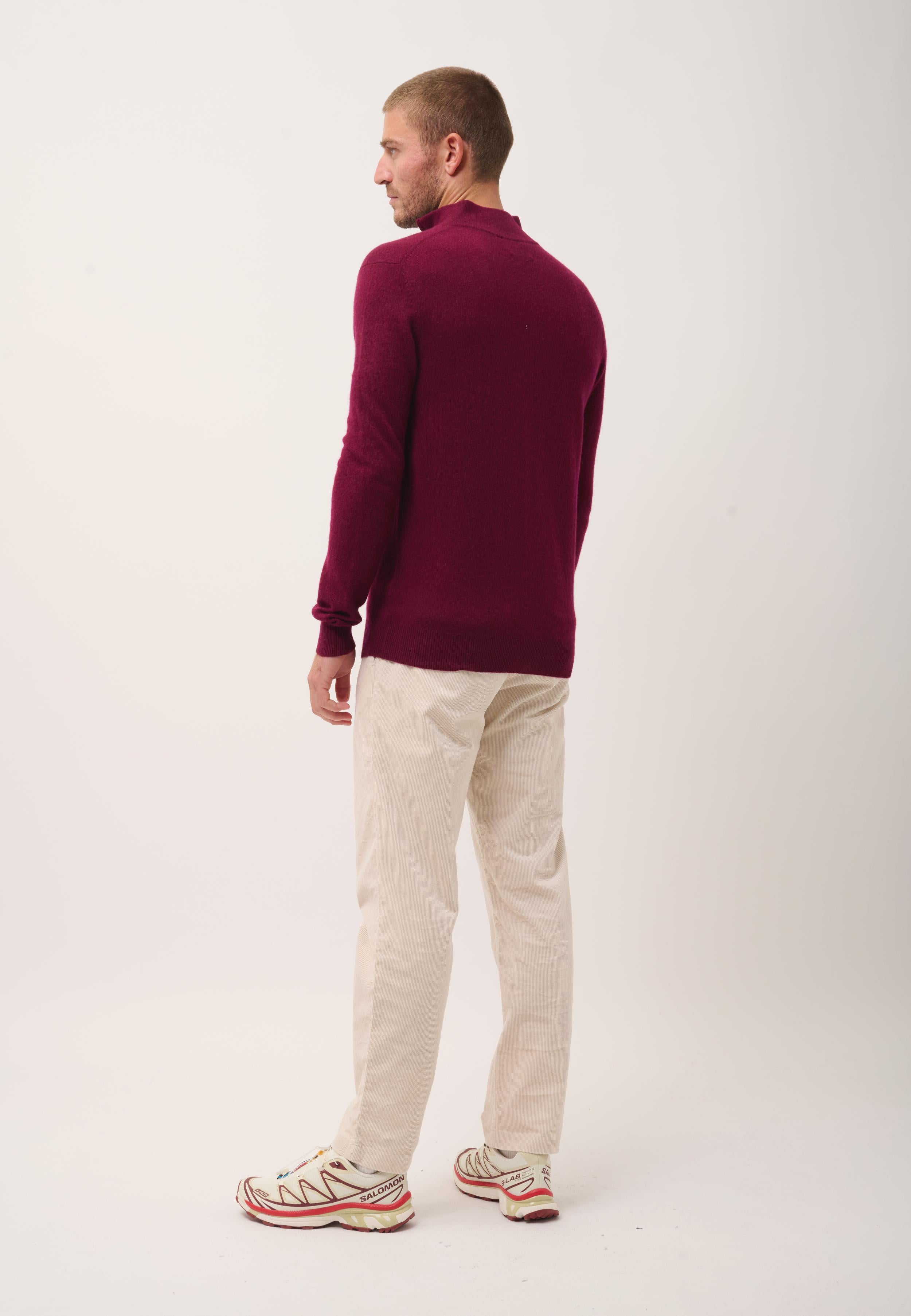 BRADLEY pull col camionneur bordeaux