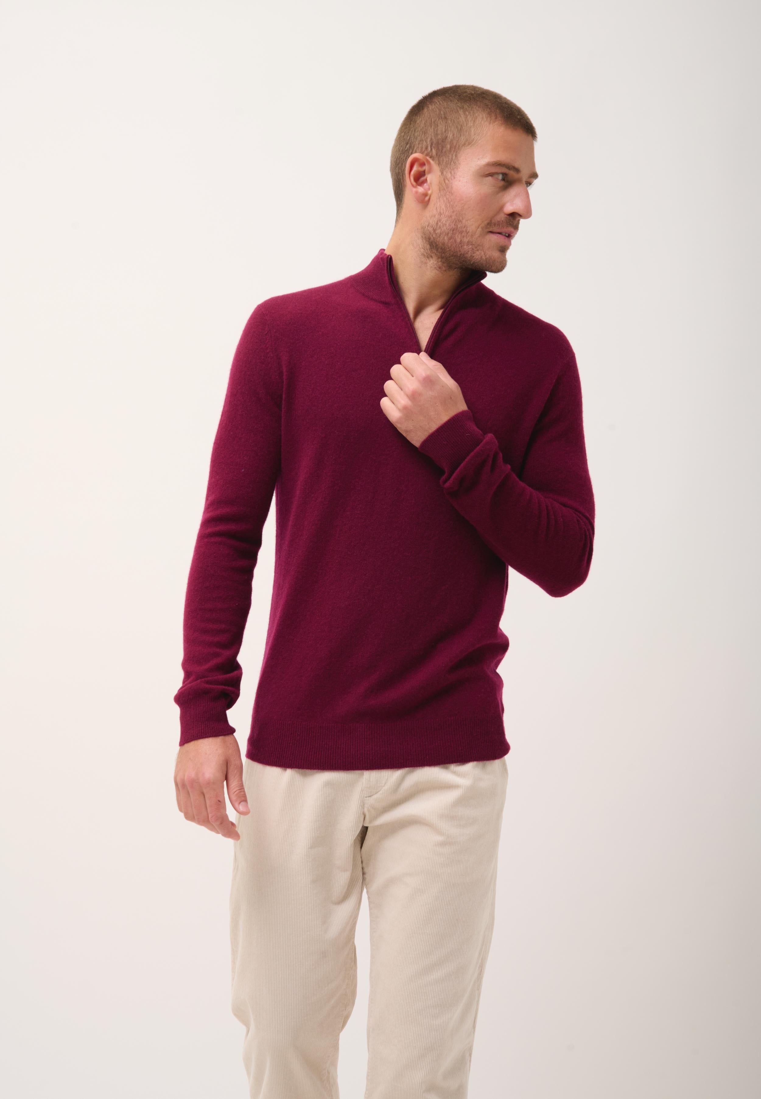 BRADLEY pull col camionneur bordeaux