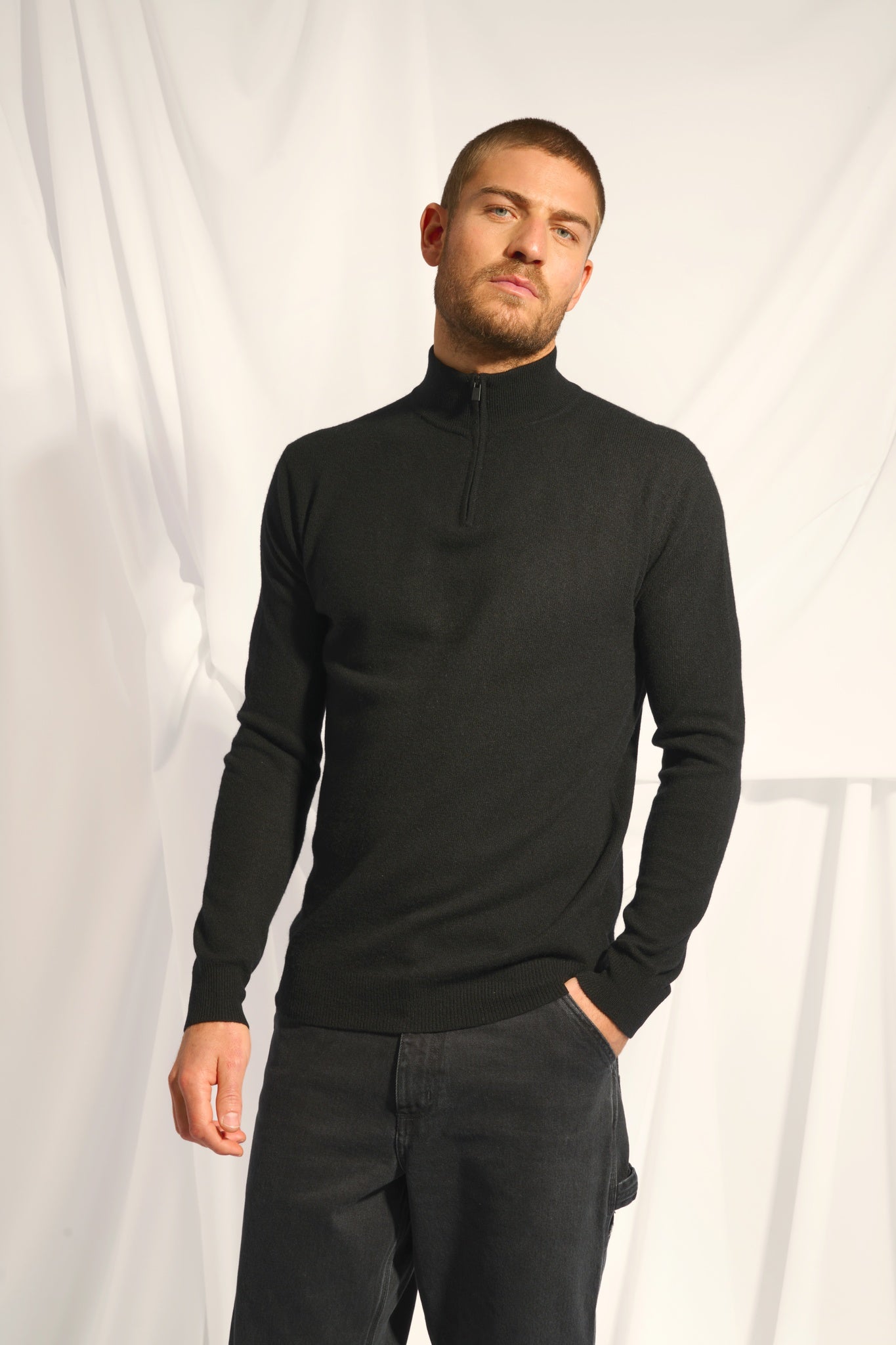 BRADLEY pull col camionneur noir