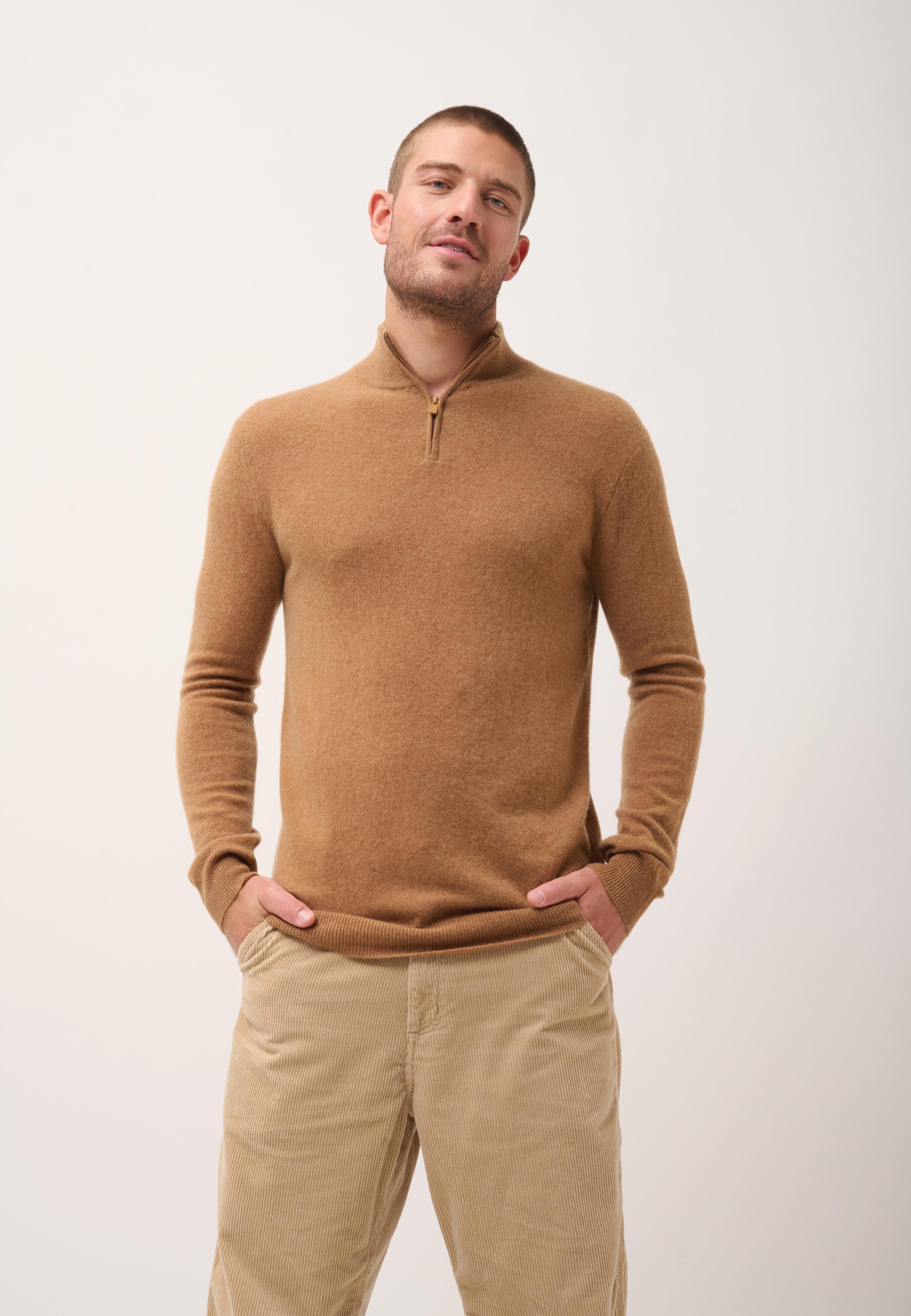 BRADLEY pull col camionneur noisette
