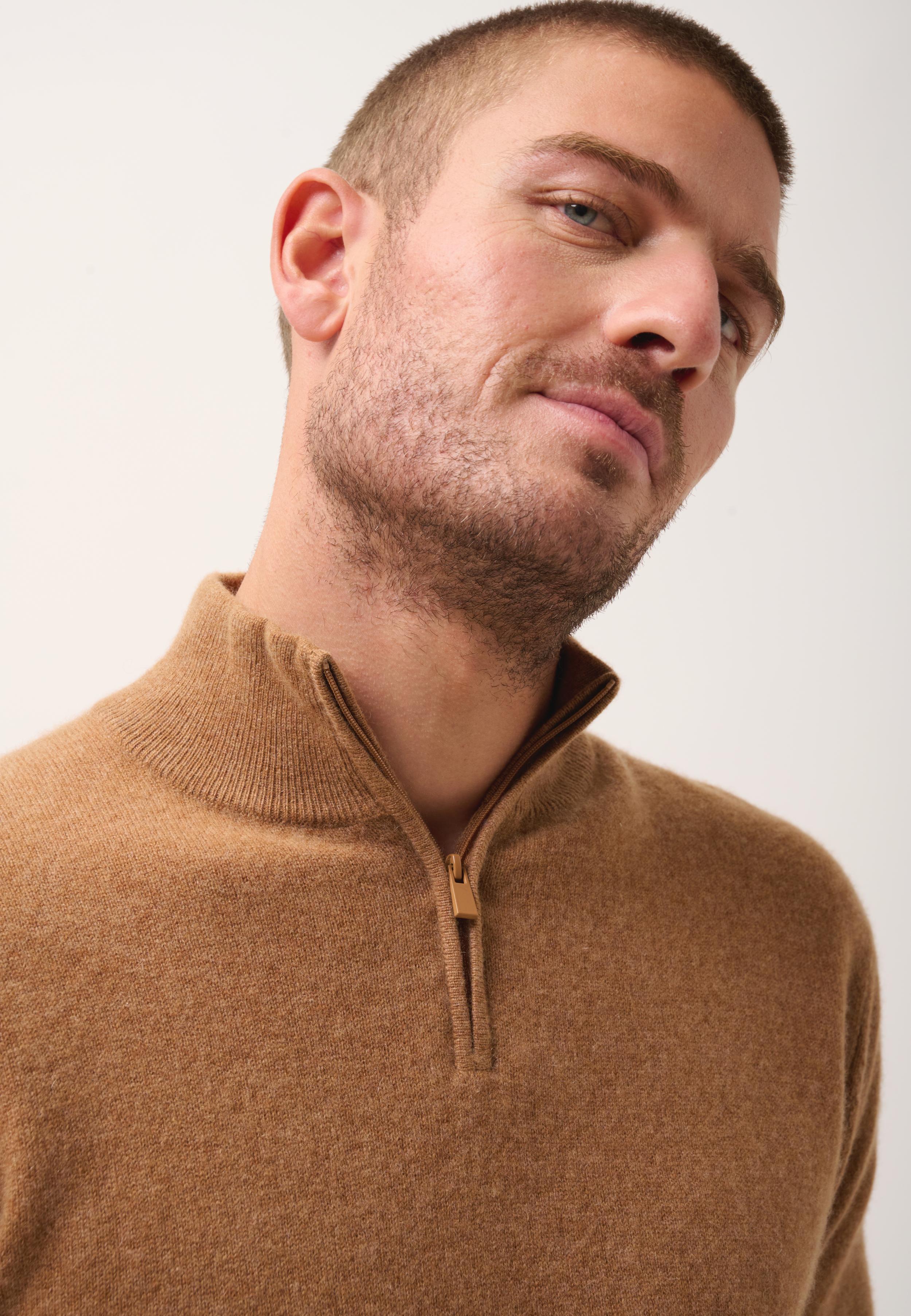 BRADLEY pull col camionneur noisette