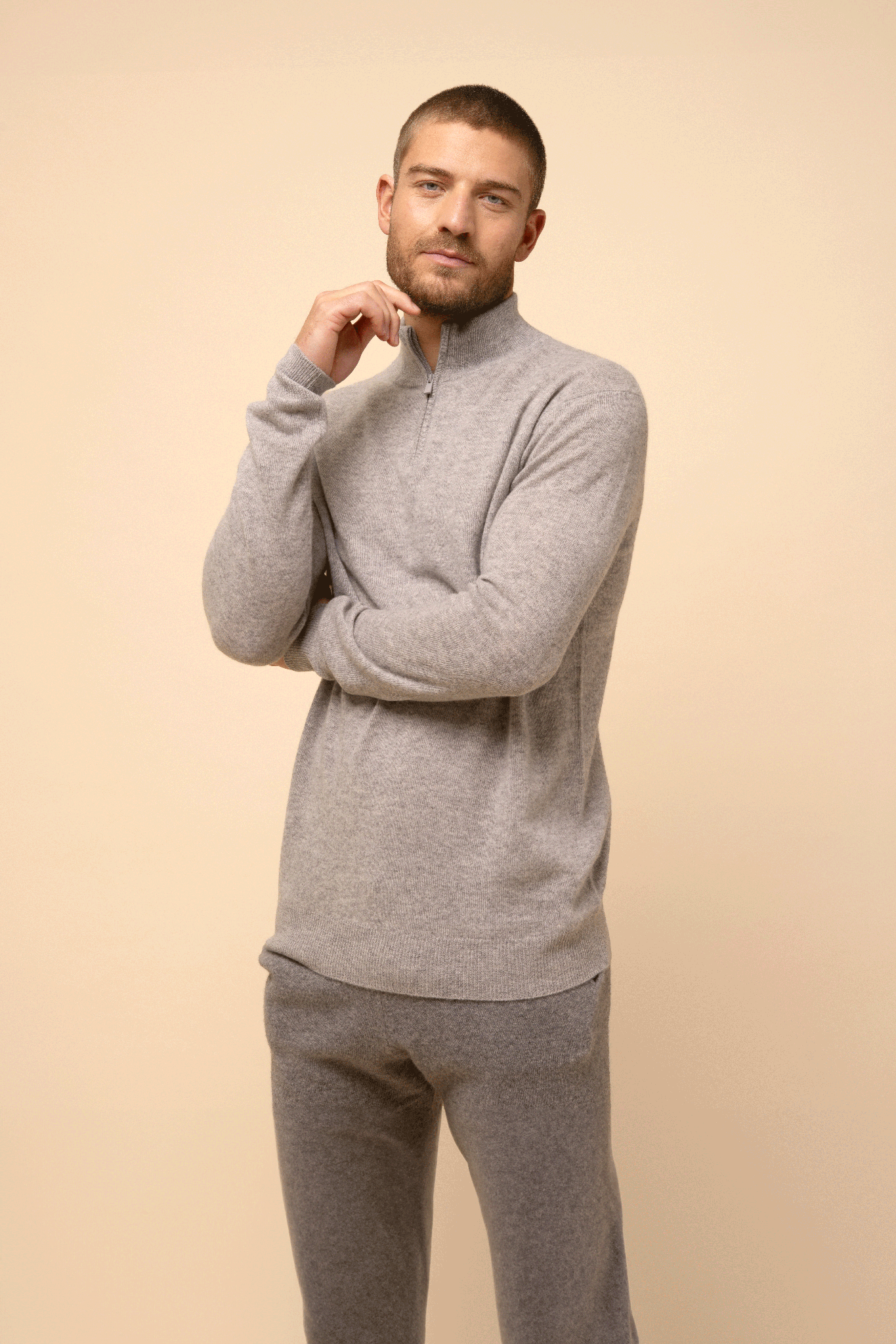 BRADLEY pull col camionneur nuage chiné