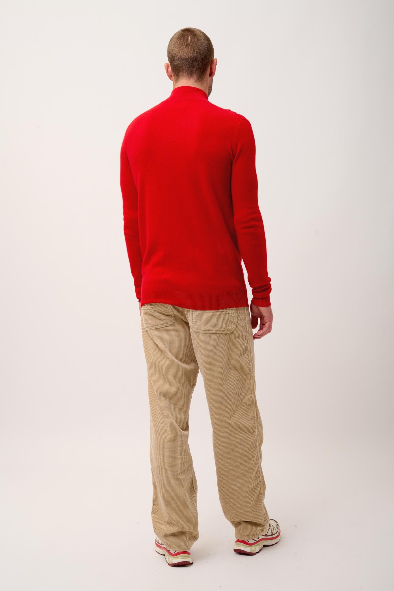 BRADLEY pull col camionneur rouge