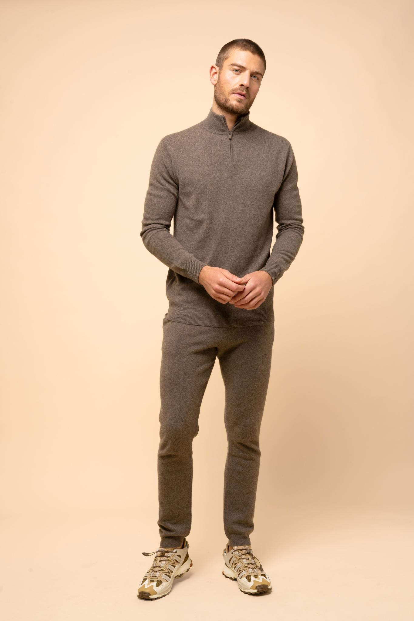 BRADLEY pull col camionneur taupe chiné
