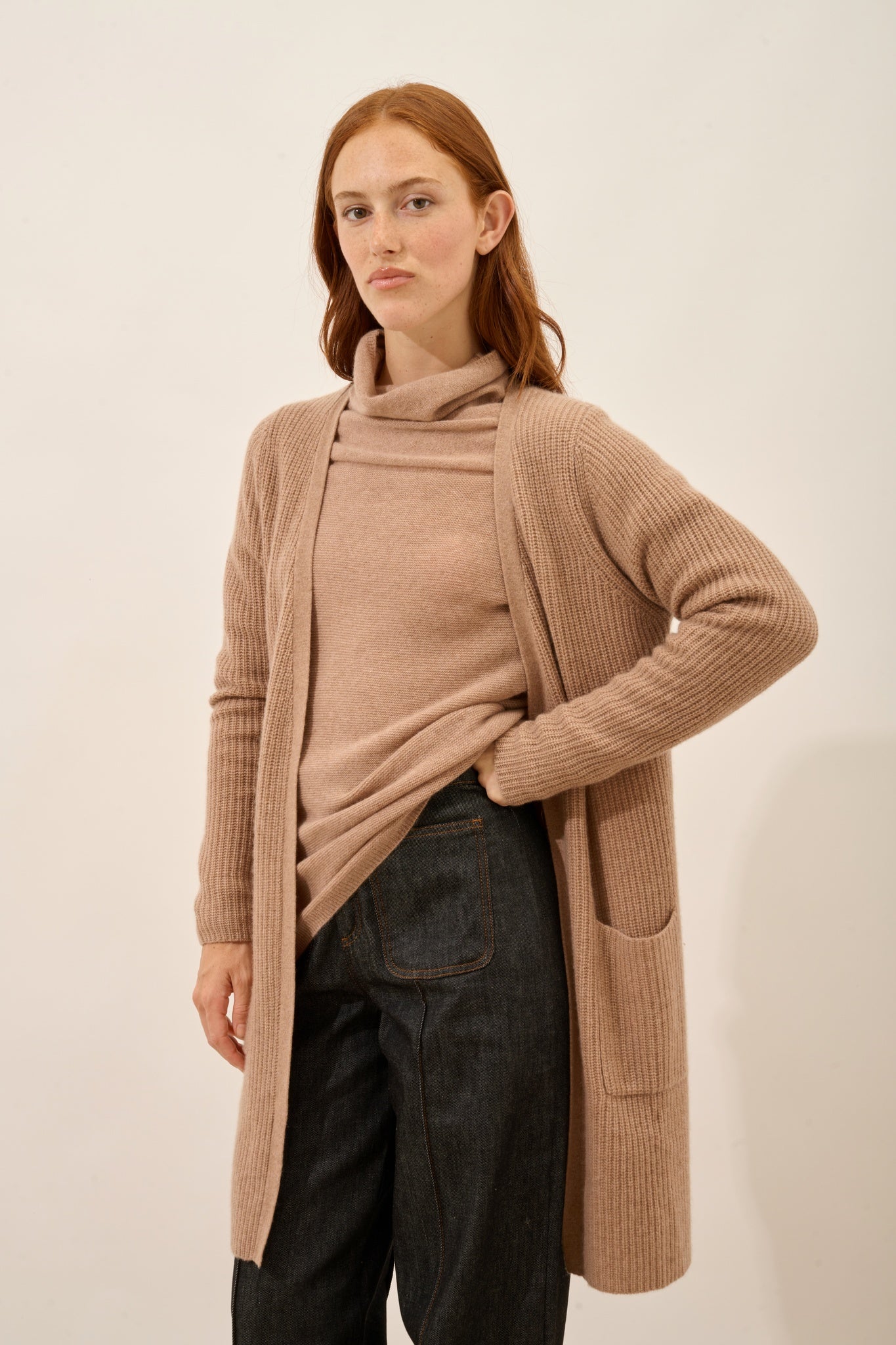 BRAEMAR veste  camel chiné