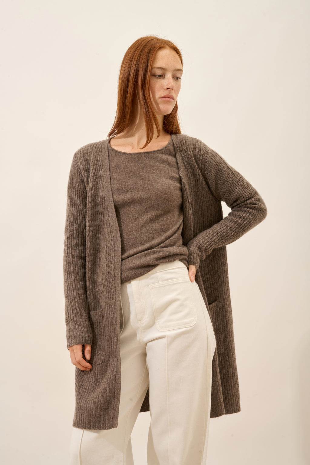 BRAEMAR veste  taupe chiné