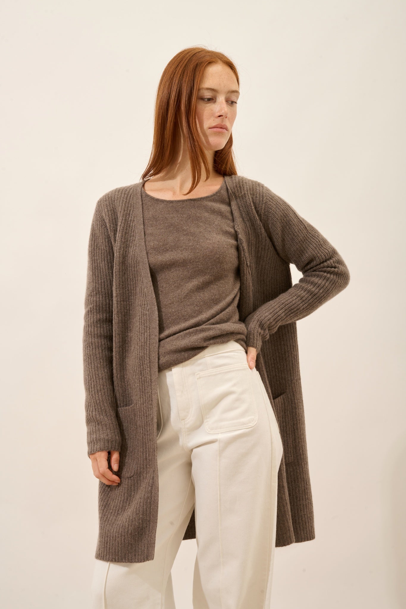 BRAEMAR veste  taupe chiné