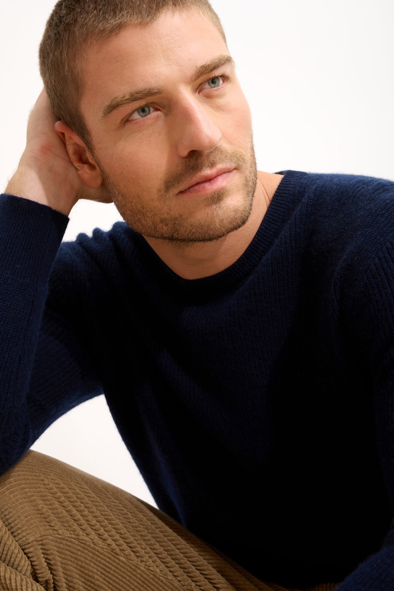 BRENNAN pull col rond navy