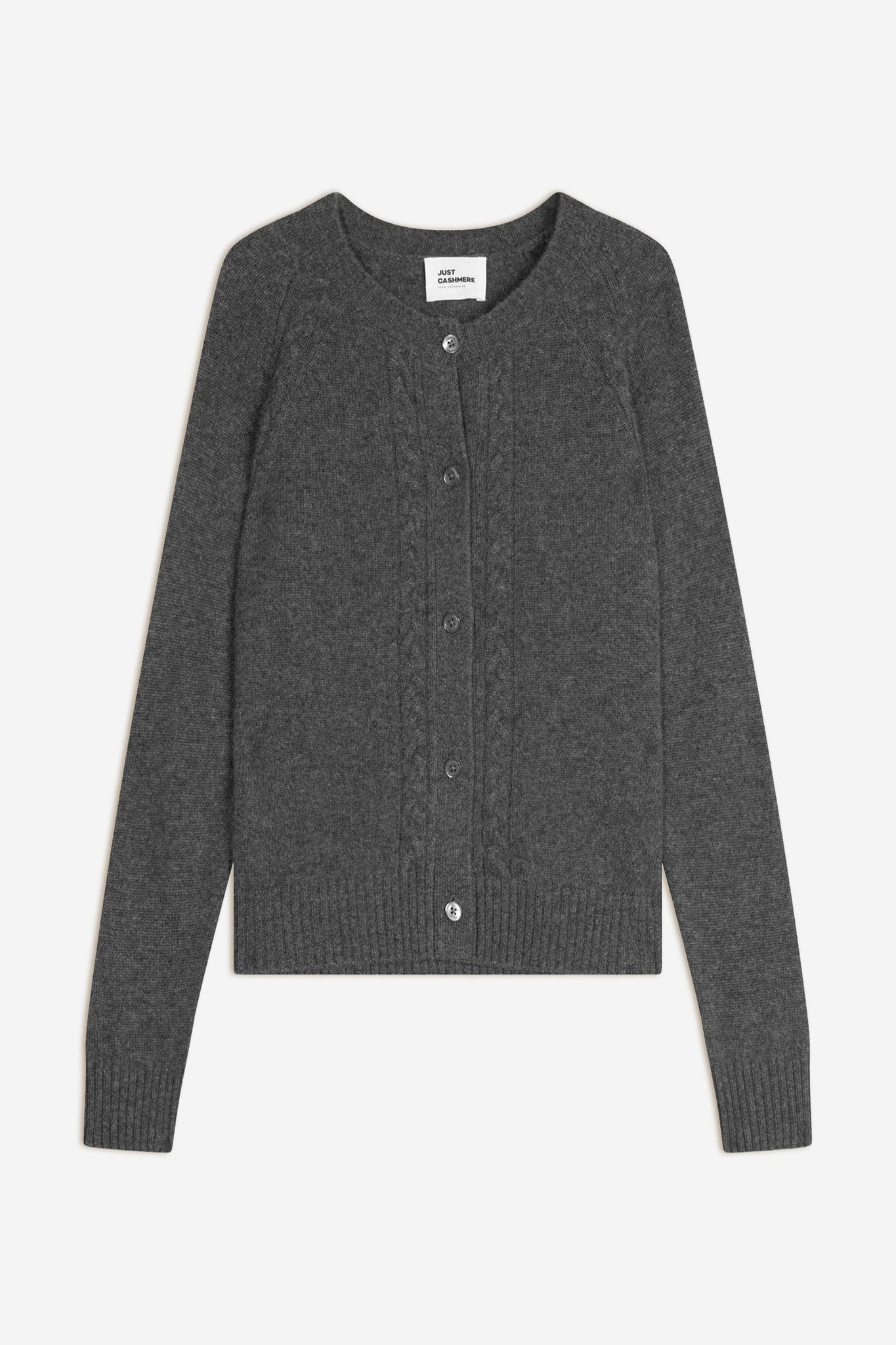 CALISTA cardigan col rond 4 fils anthracite chiné