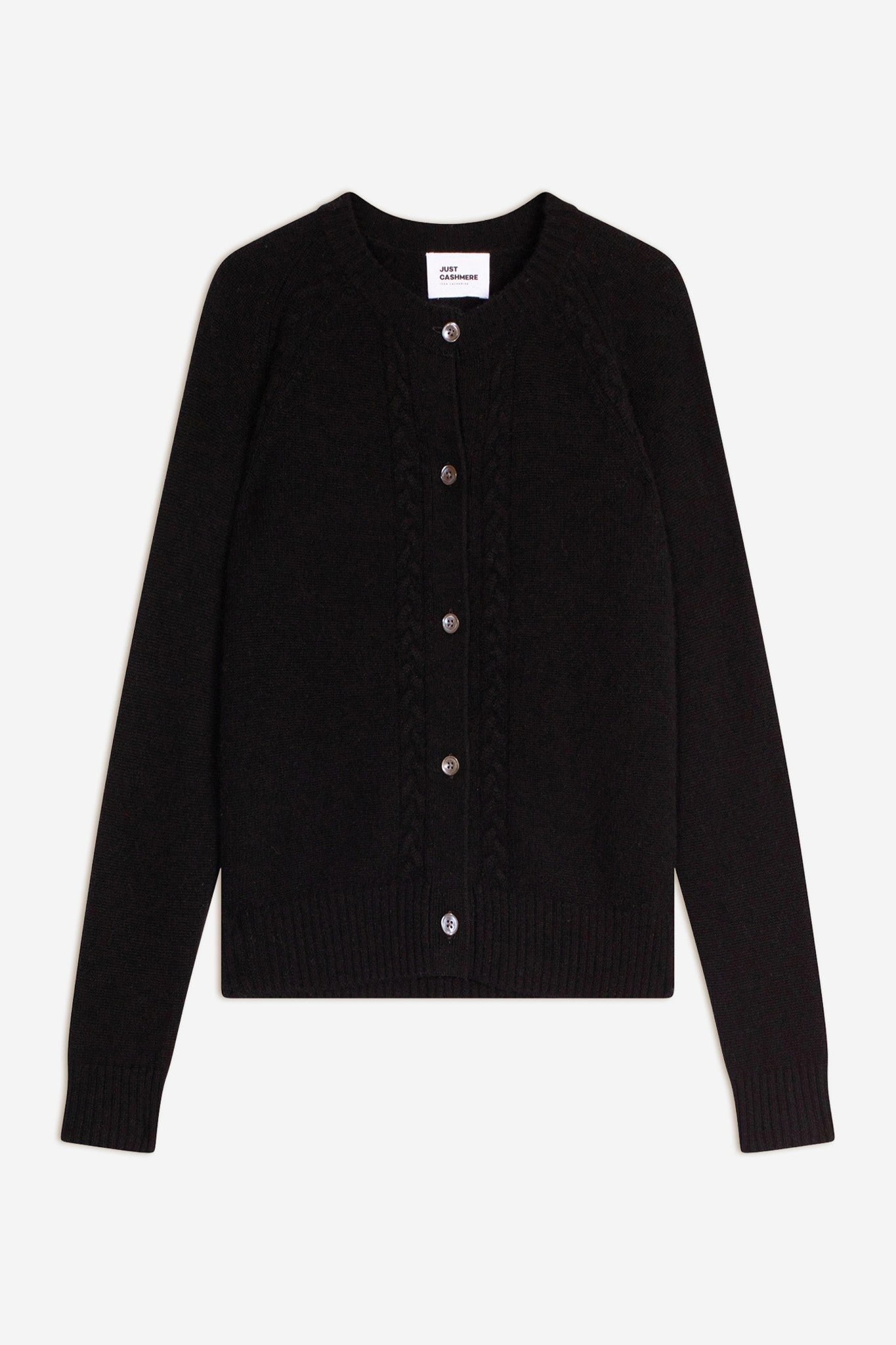 calista cardigan col rond 4 fils noir